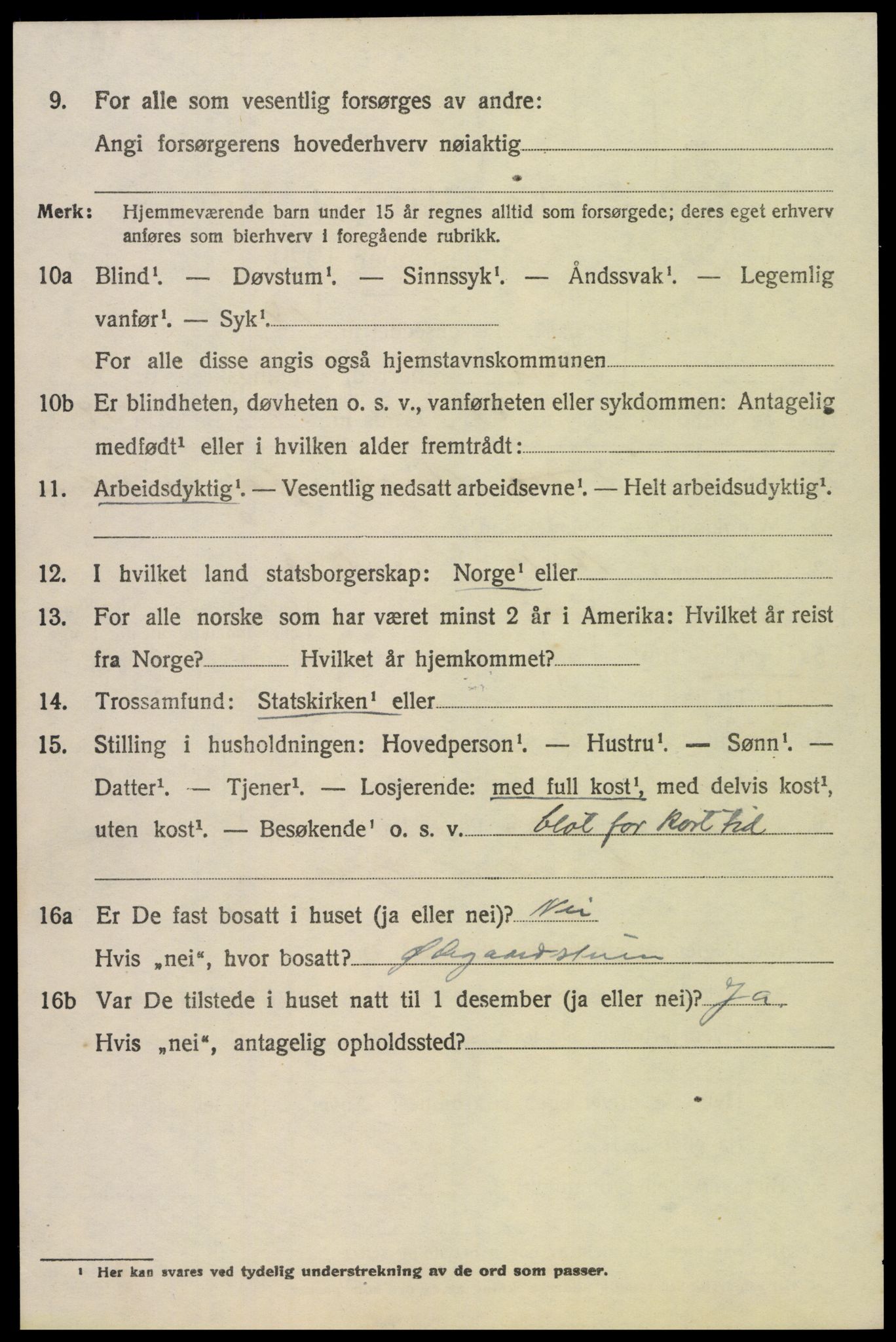 SAH, 1920 census for Biri, 1920, p. 3810