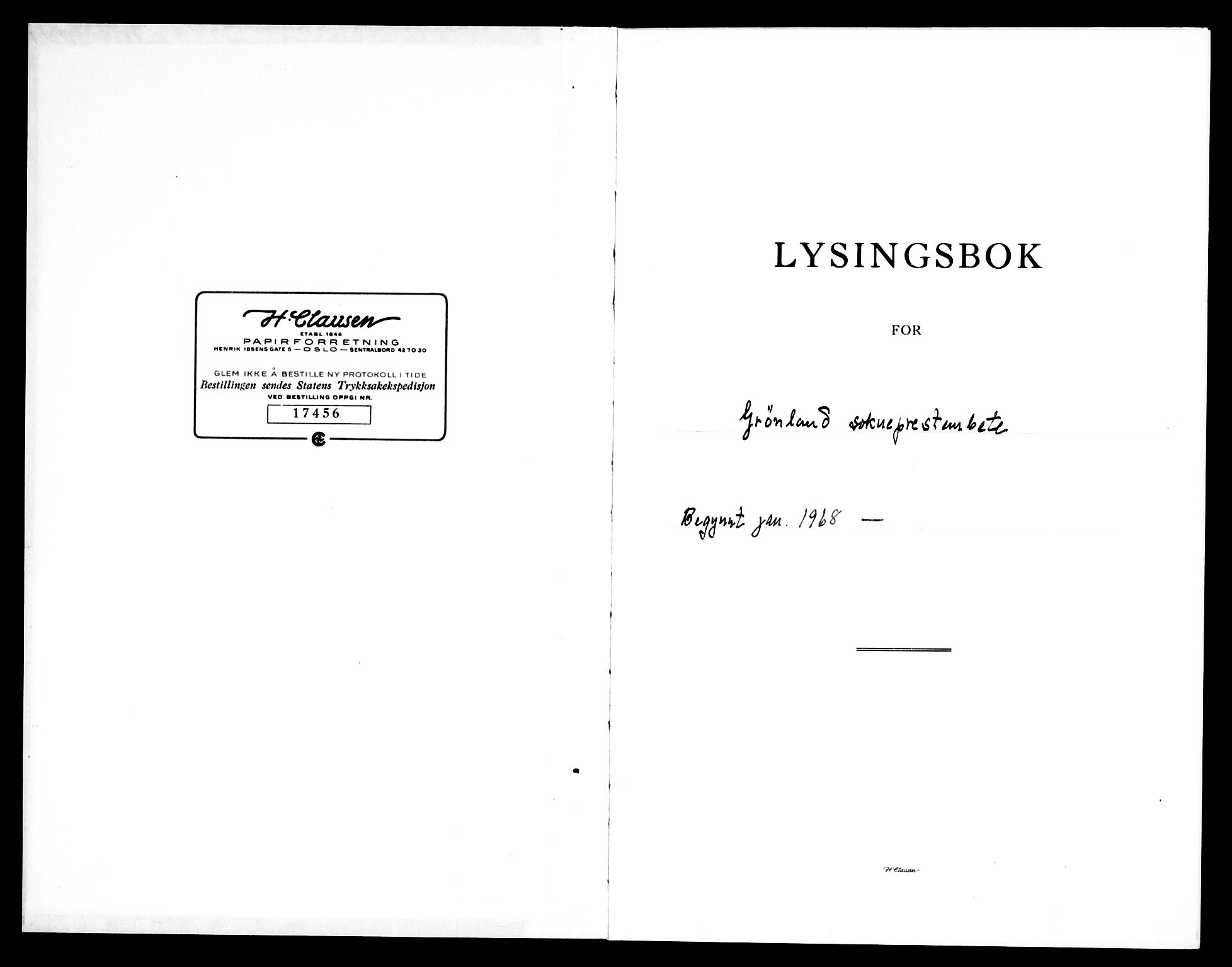 Grønland prestekontor Kirkebøker, SAO/A-10848/H/Ha/L0006: Banns register no. 6, 1968-1969