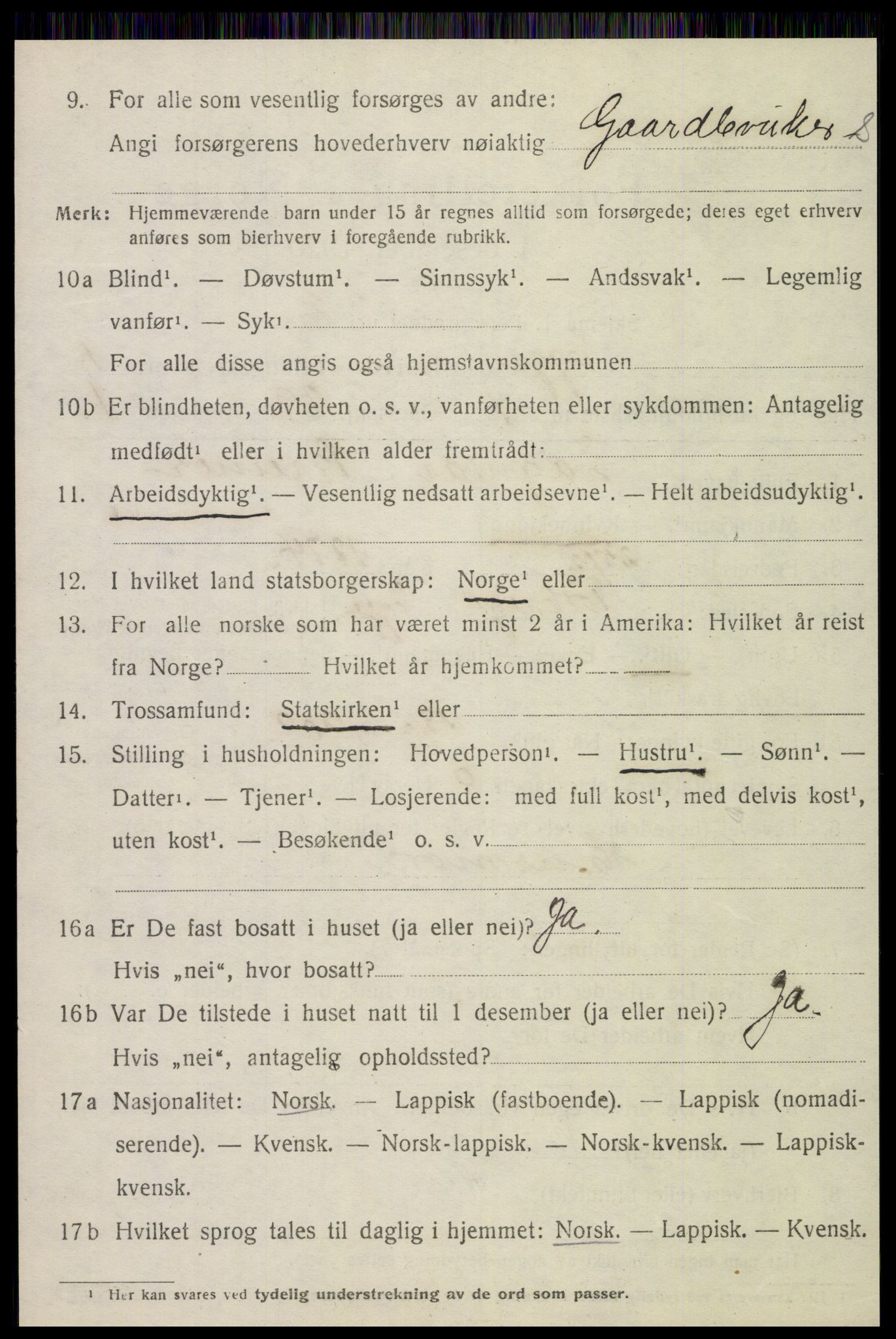 SAT, 1920 census for Egge, 1920, p. 587