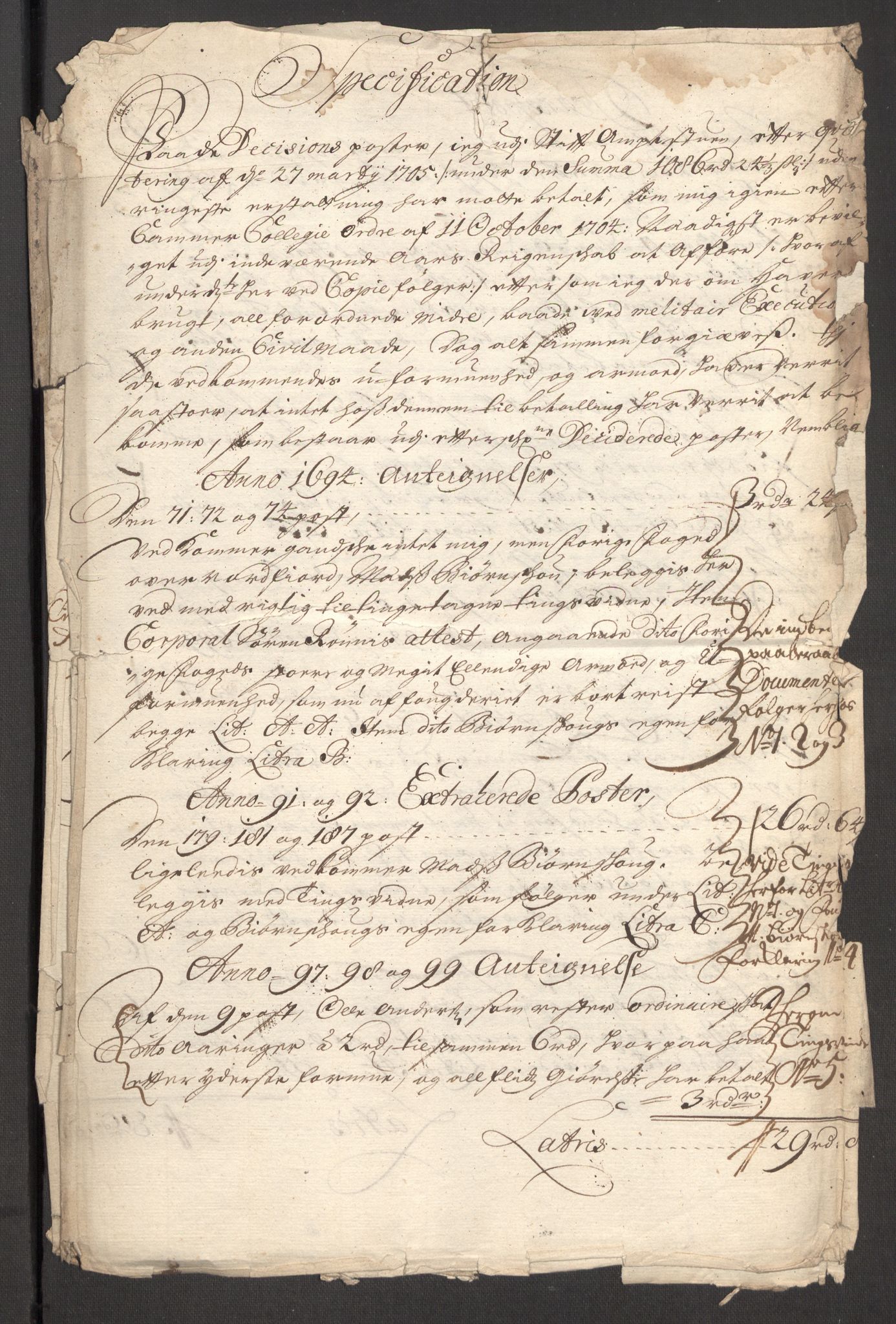 Rentekammeret inntil 1814, Reviderte regnskaper, Fogderegnskap, AV/RA-EA-4092/R53/L3429: Fogderegnskap Sunn- og Nordfjord, 1705, p. 185