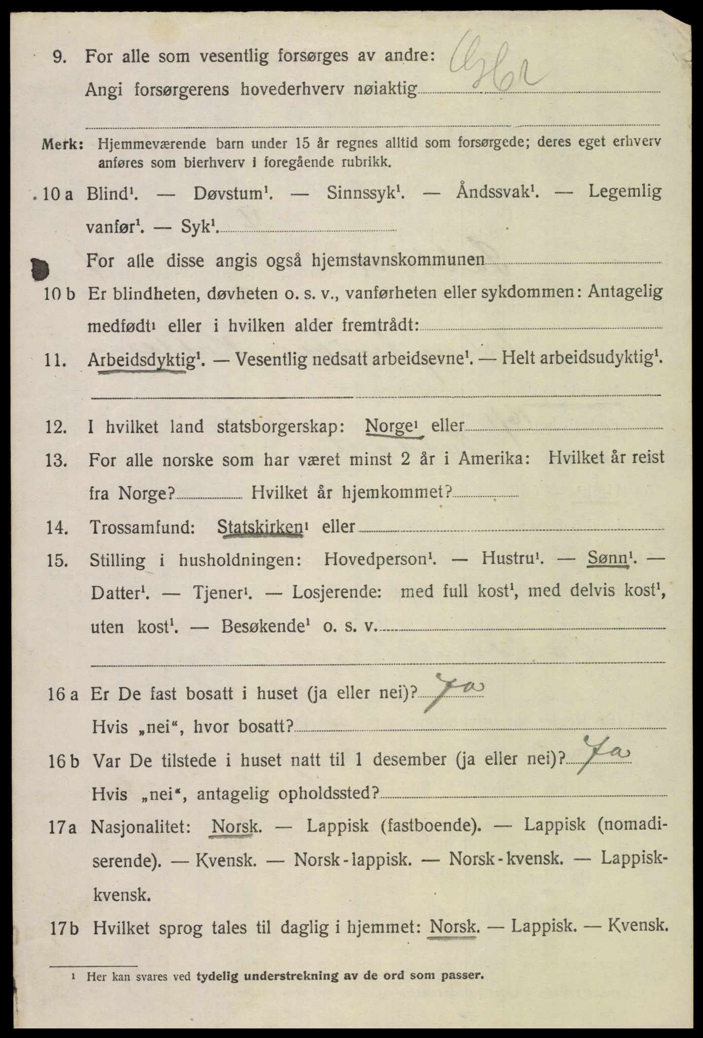 SAT, 1920 census for Saltdal, 1920, p. 5636