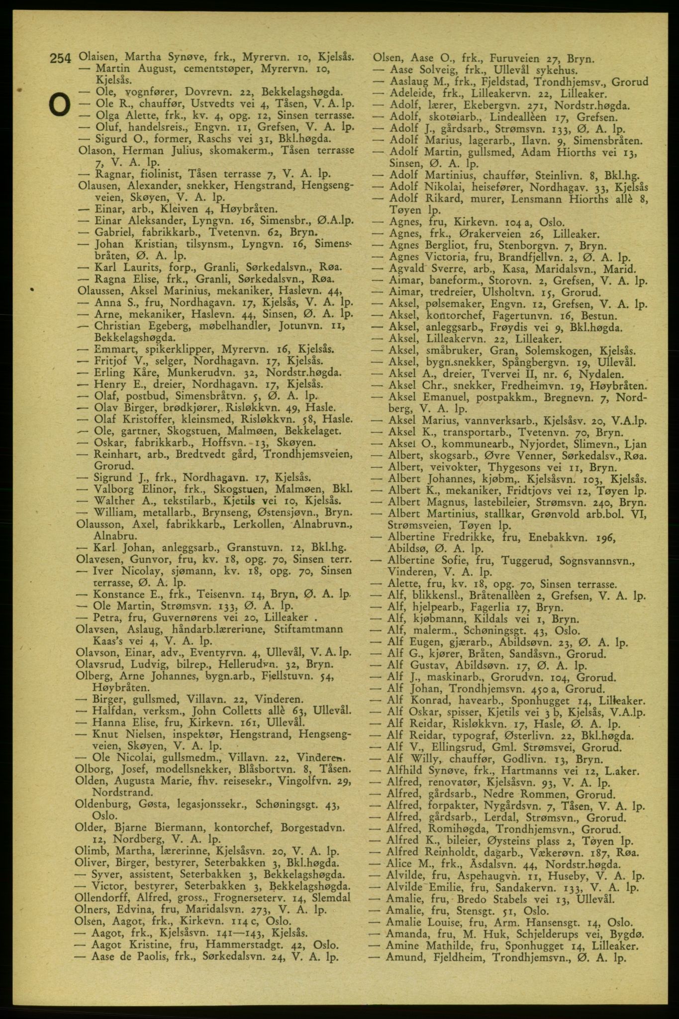 Aker adressebok/adressekalender, PUBL/001/A/006: Aker adressebok, 1937-1938, p. 254
