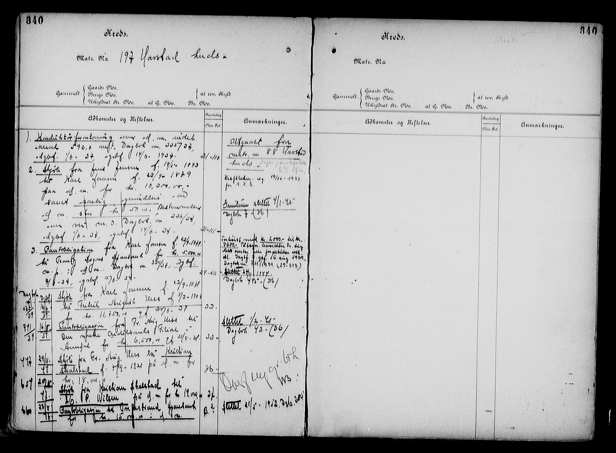 Arendal byfogd, AV/SAK-1222-0001/G/Ga/L0015: Mortgage register no. 13, 1860-1960, p. 340