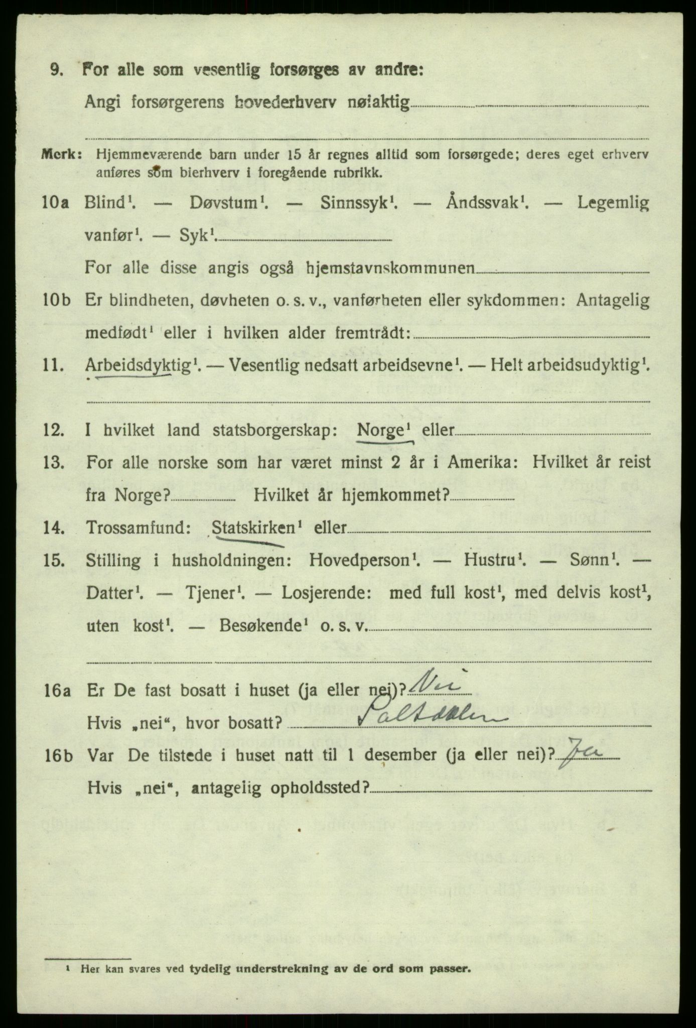 SAB, 1920 census for Bruvik, 1920, p. 3877