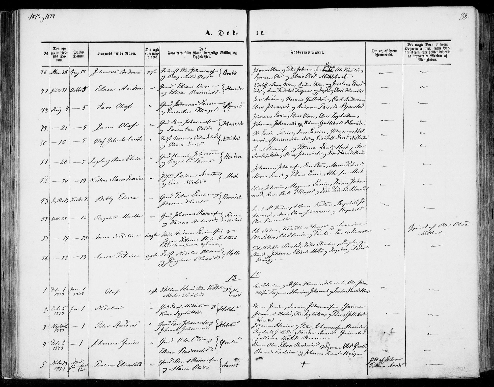 Ministerialprotokoller, klokkerbøker og fødselsregistre - Møre og Romsdal, SAT/A-1454/510/L0121: Parish register (official) no. 510A01, 1848-1877, p. 88