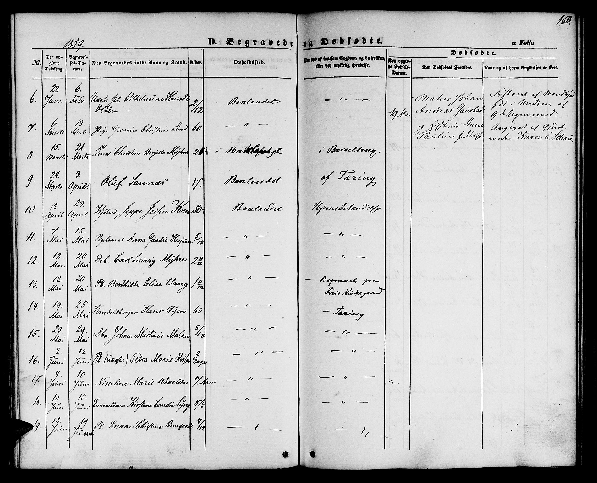 Ministerialprotokoller, klokkerbøker og fødselsregistre - Sør-Trøndelag, SAT/A-1456/604/L0184: Parish register (official) no. 604A05, 1851-1860, p. 163