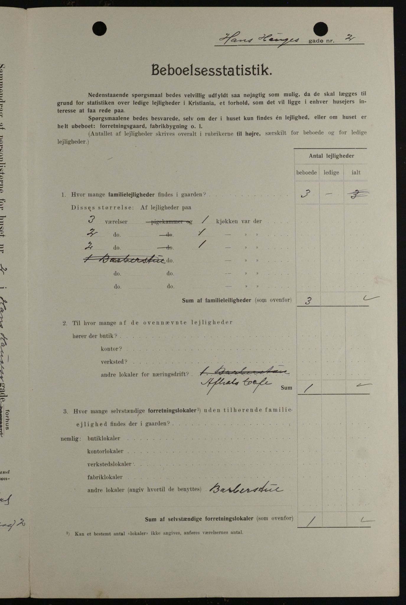 OBA, Municipal Census 1908 for Kristiania, 1908, p. 31301