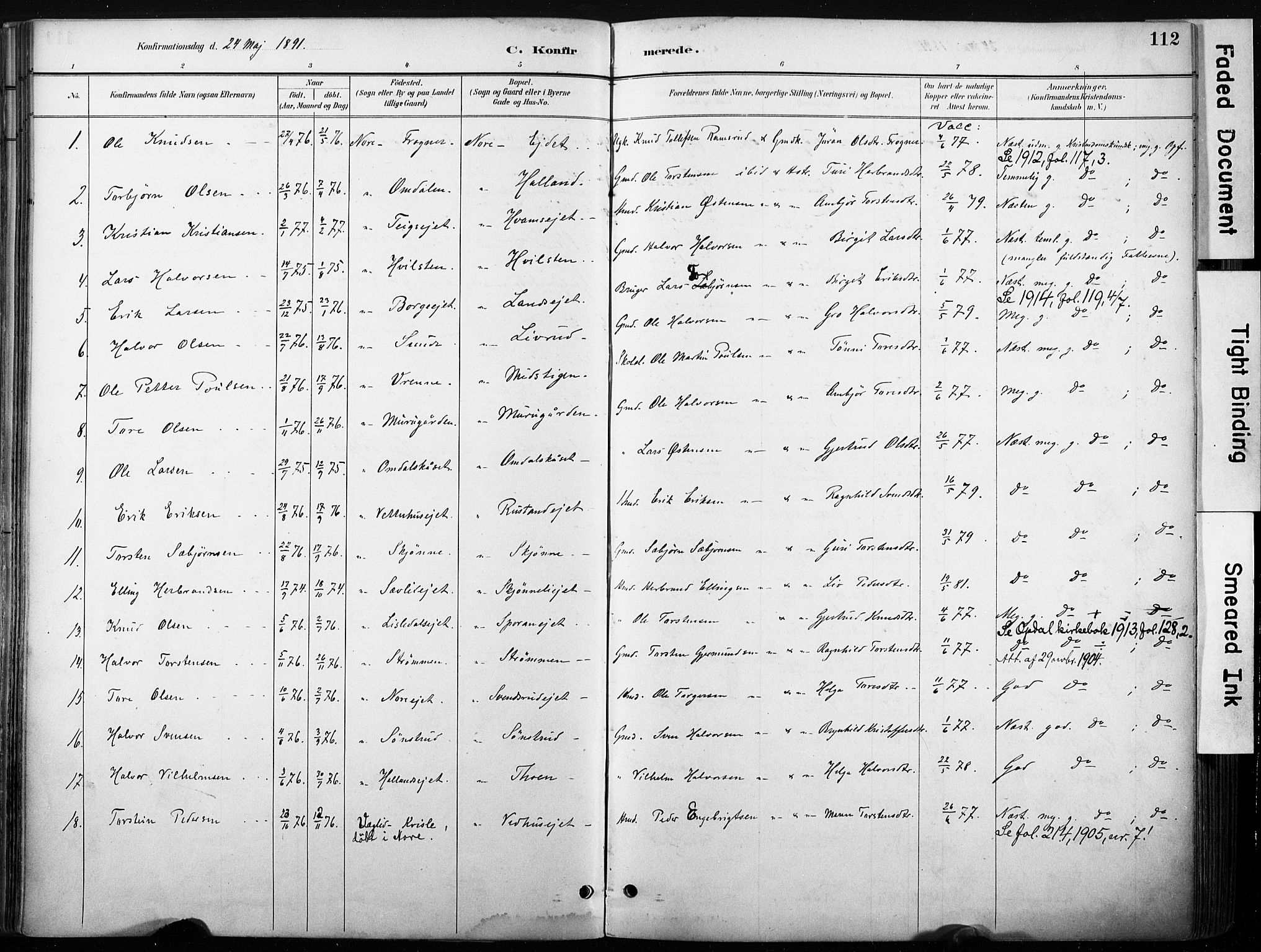 Nore kirkebøker, SAKO/A-238/F/Fb/L0002: Parish register (official) no. II 2, 1886-1906, p. 112