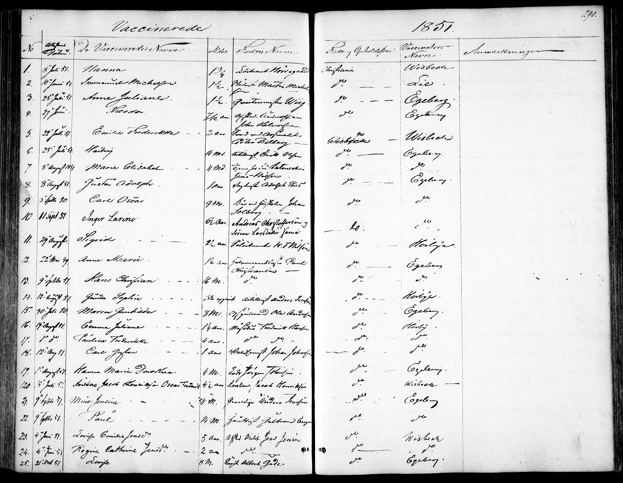 Garnisonsmenigheten Kirkebøker, SAO/A-10846/F/Fa/L0009: Parish register (official) no. 9, 1842-1859, p. 290