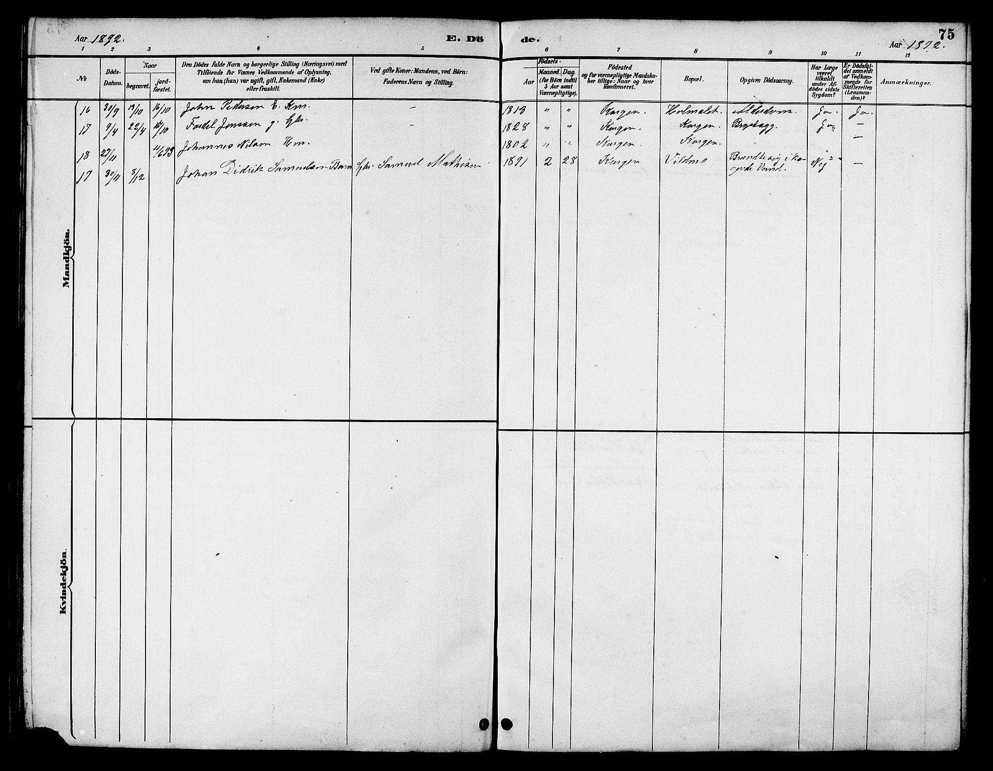 Ministerialprotokoller, klokkerbøker og fødselsregistre - Nordland, AV/SAT-A-1459/826/L0383: Parish register (copy) no. 826C03, 1887-1896, p. 75