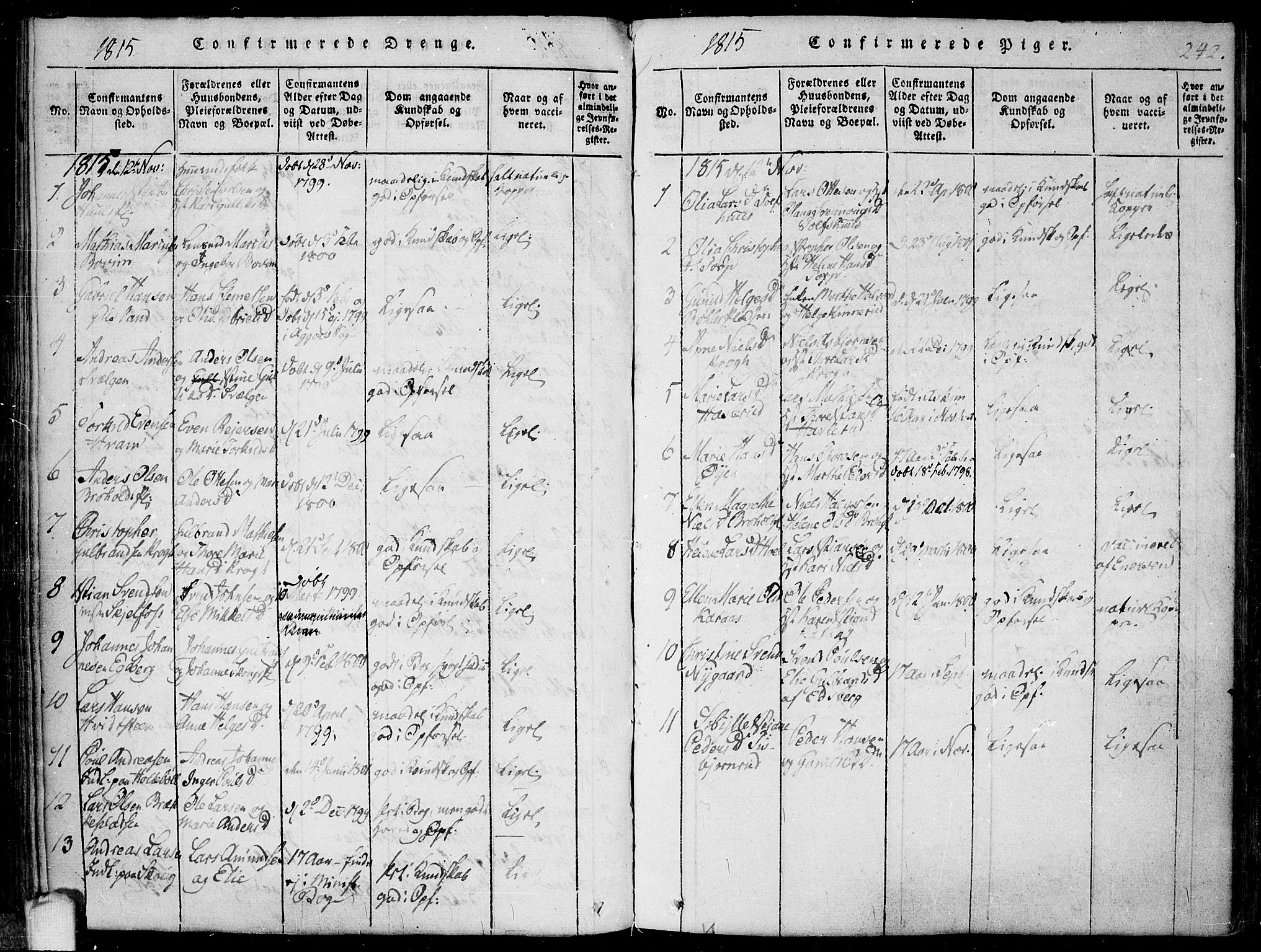 Hobøl prestekontor Kirkebøker, SAO/A-2002/F/Fa/L0002: Parish register (official) no. I 2, 1814-1841, p. 242