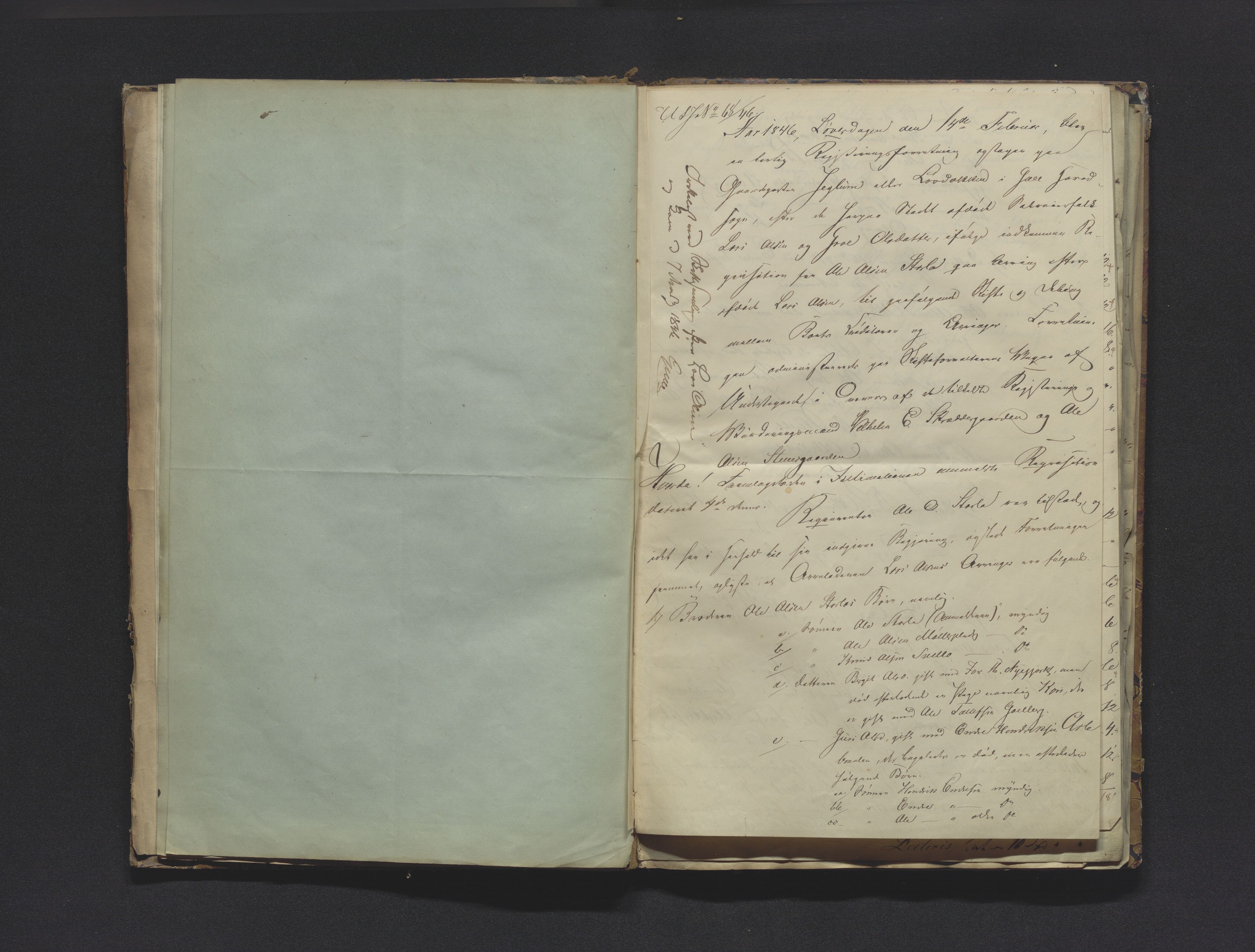 Hallingdal sorenskriveri, SAKO/A-121/H/Hb/Hbb/Hbba/L0019: Skifteregistreringsprotokoll, Sorenskriveriet, 1846