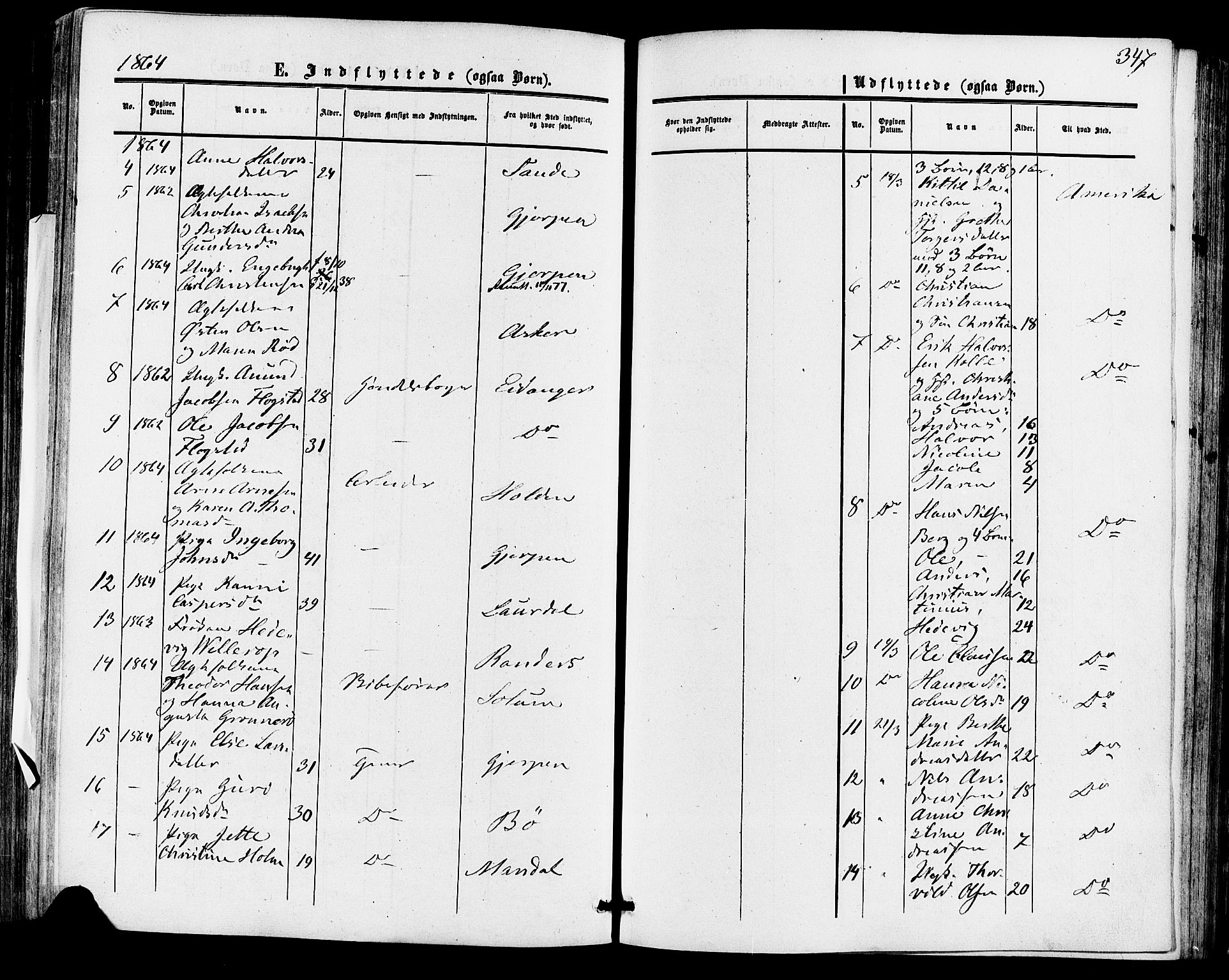 Skien kirkebøker, SAKO/A-302/F/Fa/L0007: Parish register (official) no. 7, 1856-1865, p. 347