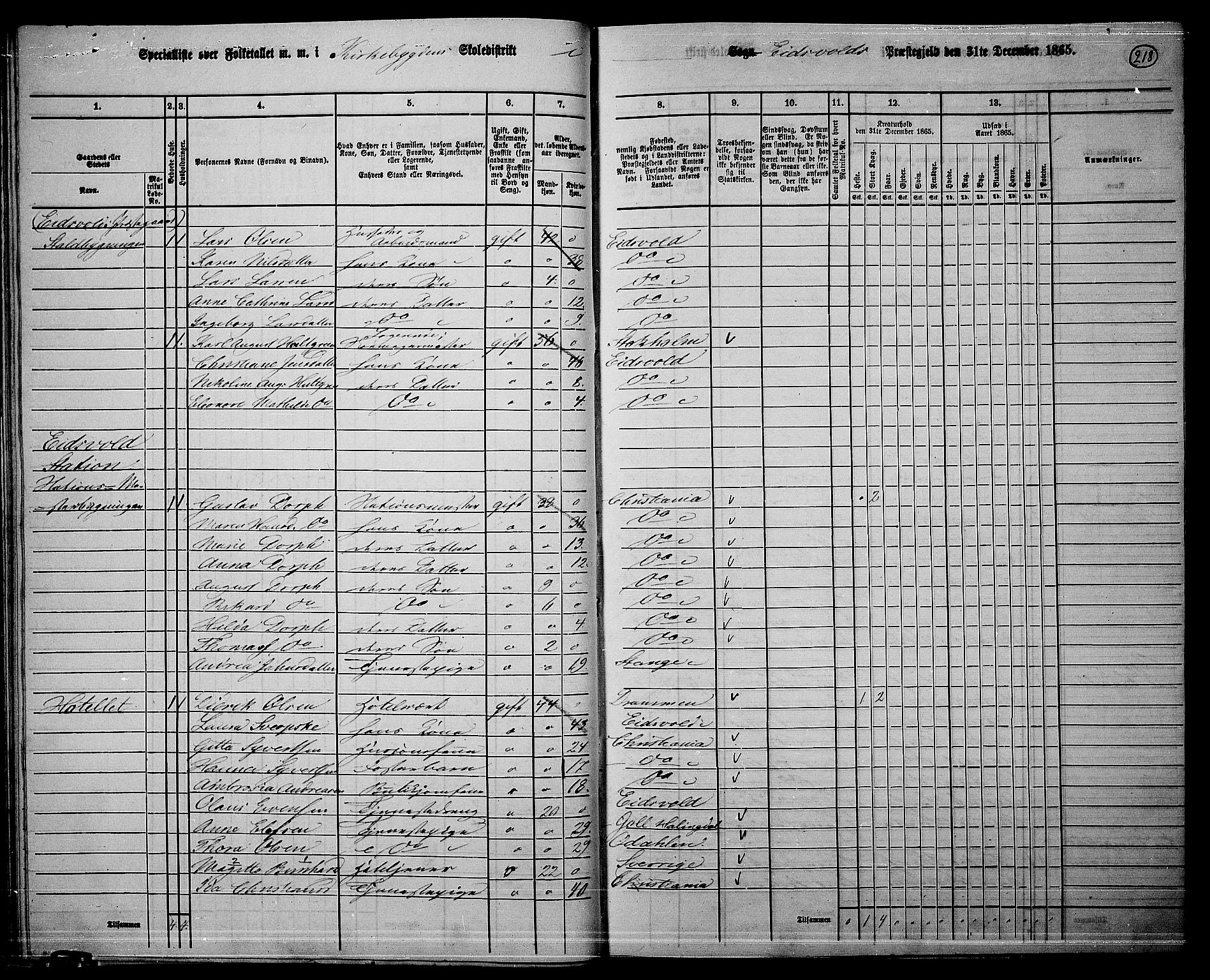 RA, 1865 census for Eidsvoll, 1865, p. 199