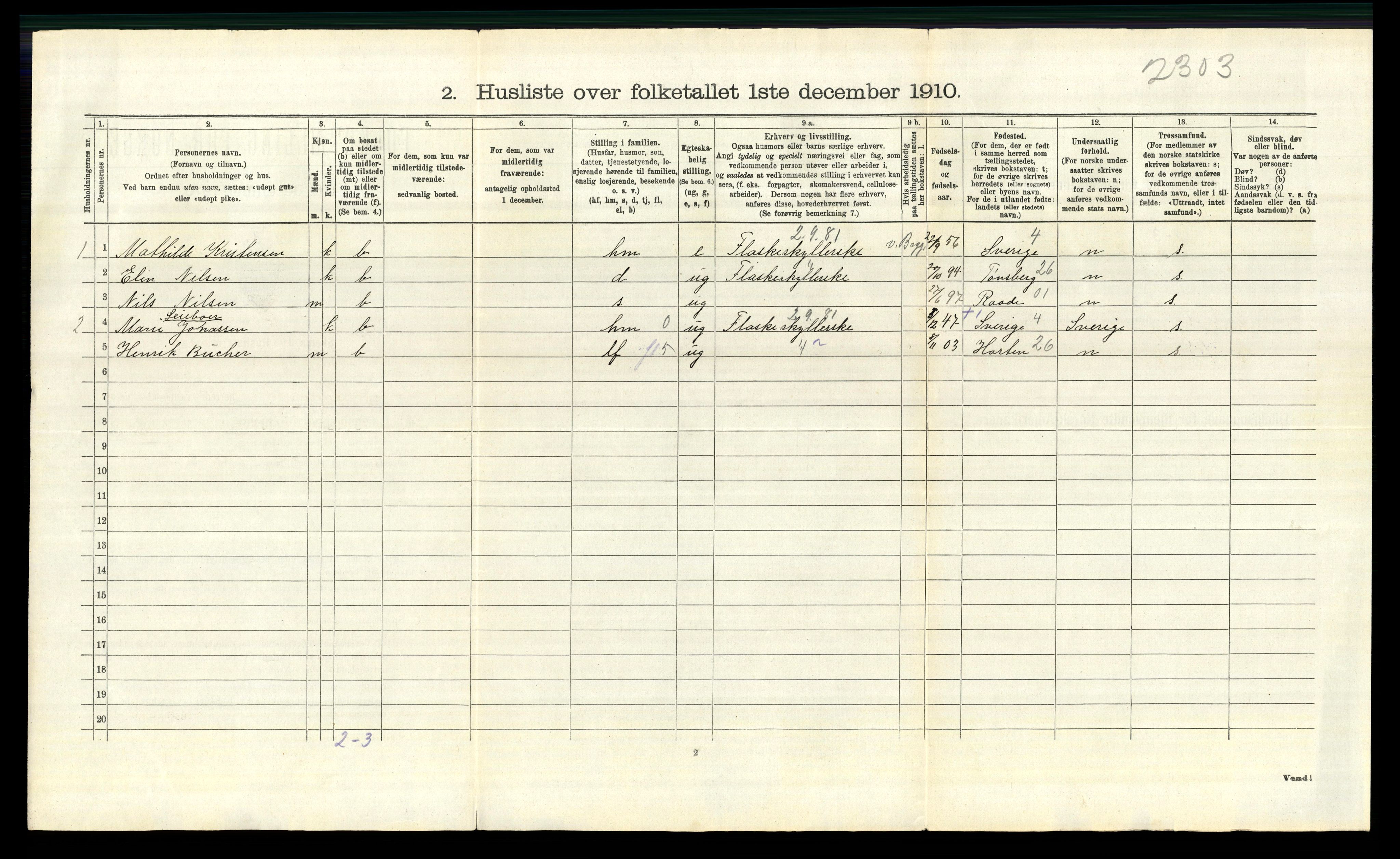 RA, 1910 census for Tune, 1910, p. 727