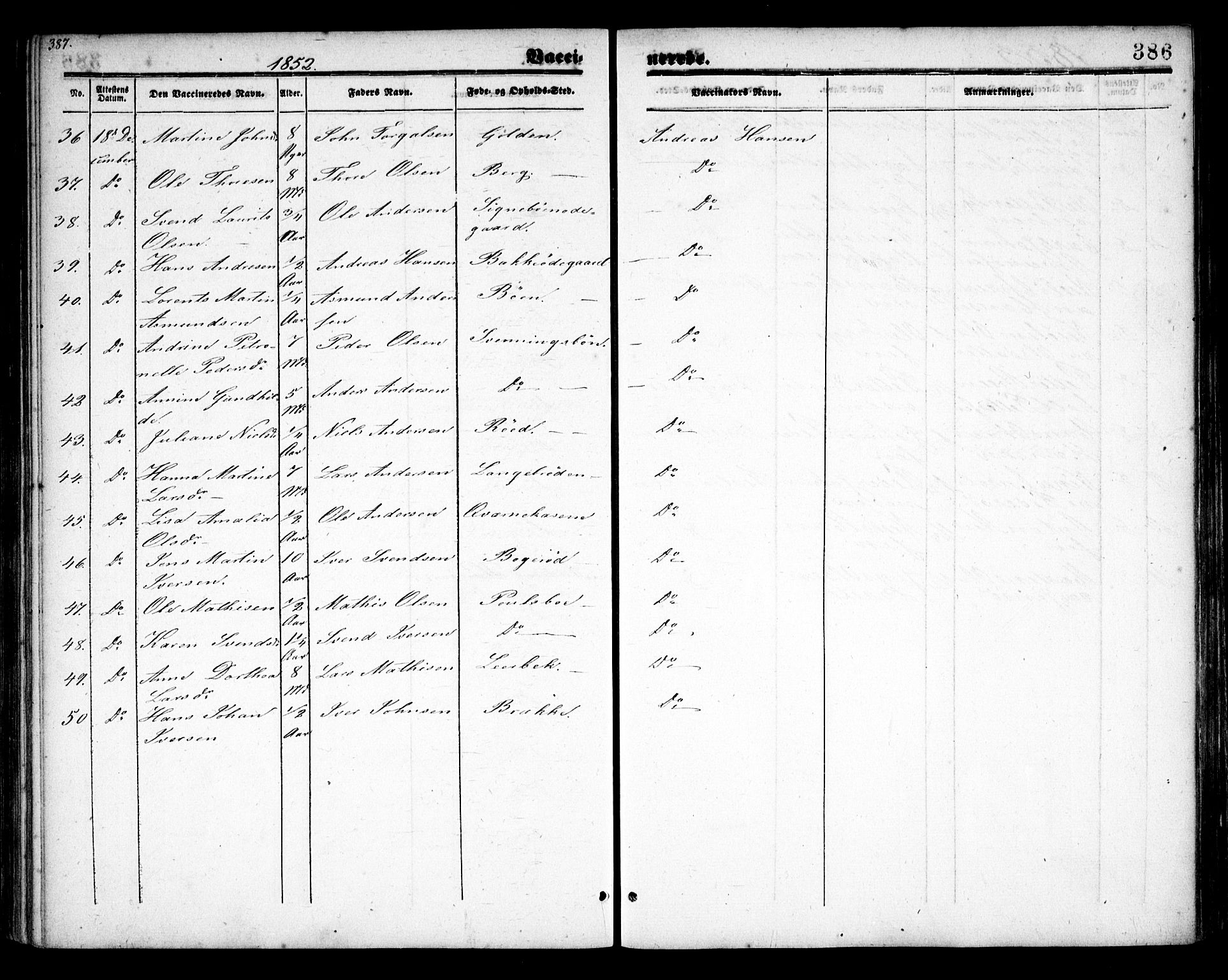 Idd prestekontor Kirkebøker, AV/SAO-A-10911/F/Fc/L0004b: Parish register (official) no. III 4B, 1848-1860, p. 386