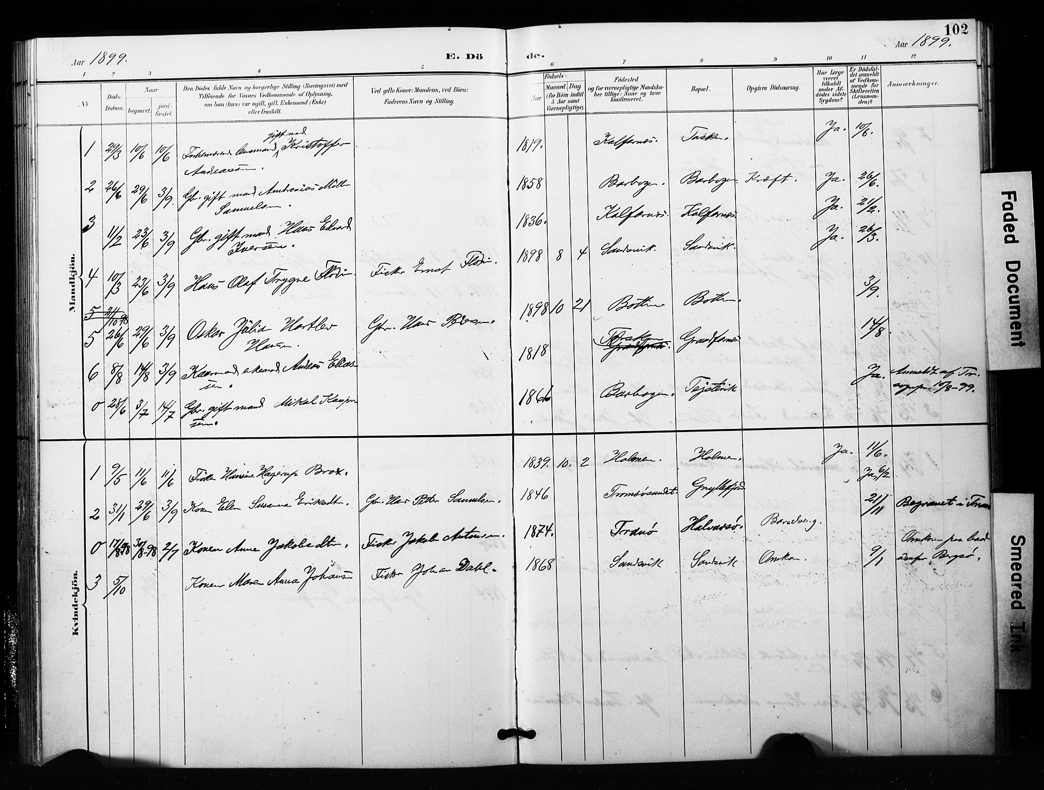 Berg sokneprestkontor, SATØ/S-1318/G/Ga/Gaa/L0006kirke: Parish register (official) no. 6, 1894-1904, p. 102