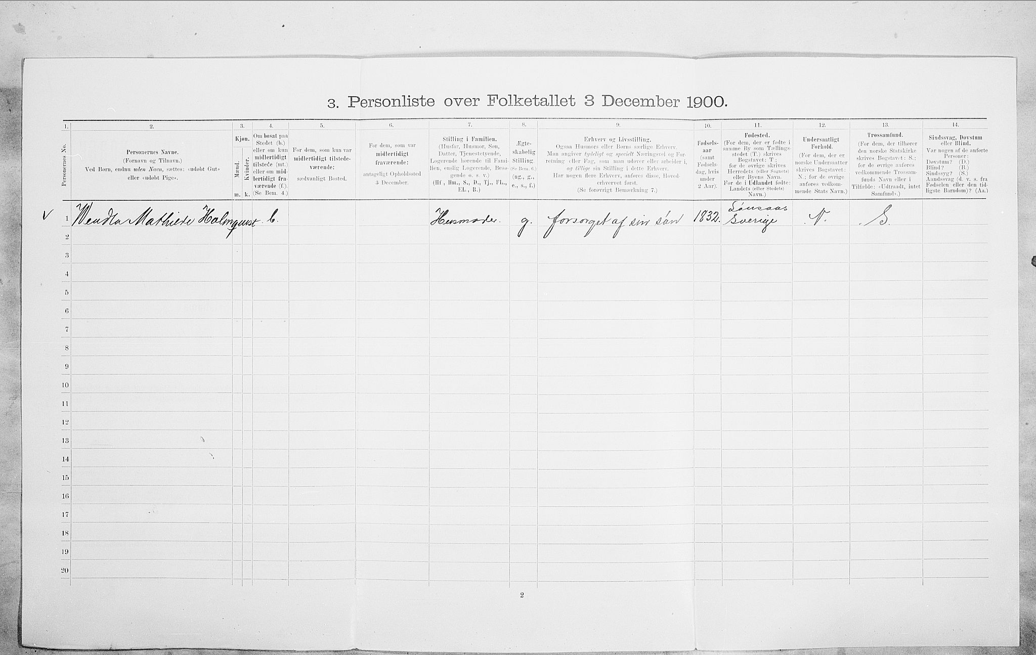 SAO, 1900 census for Kristiania, 1900, p. 92586