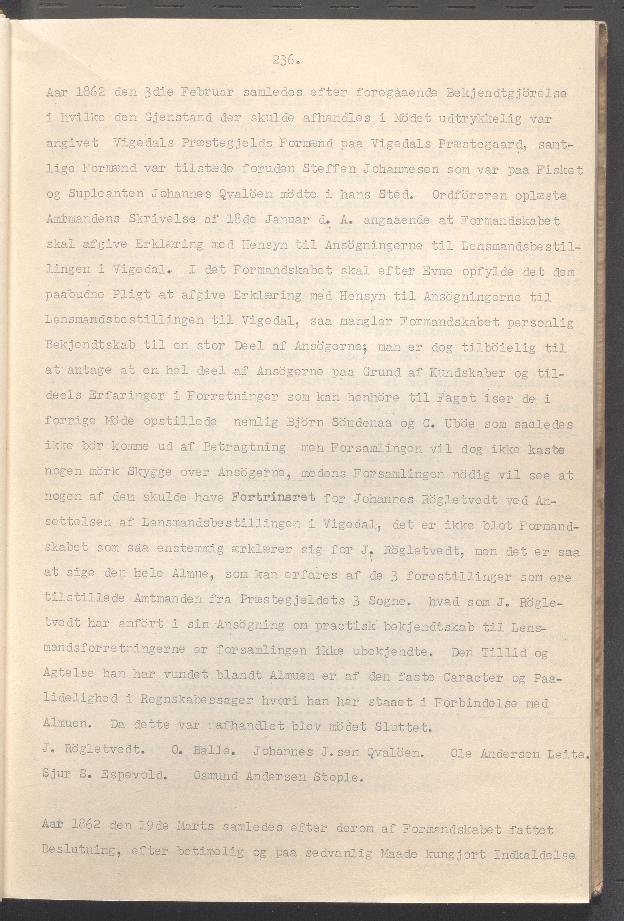 Vikedal kommune - Formannskapet, IKAR/K-100598/A/Ac/L0002: Avskrift av møtebok, 1862-1874, p. 236