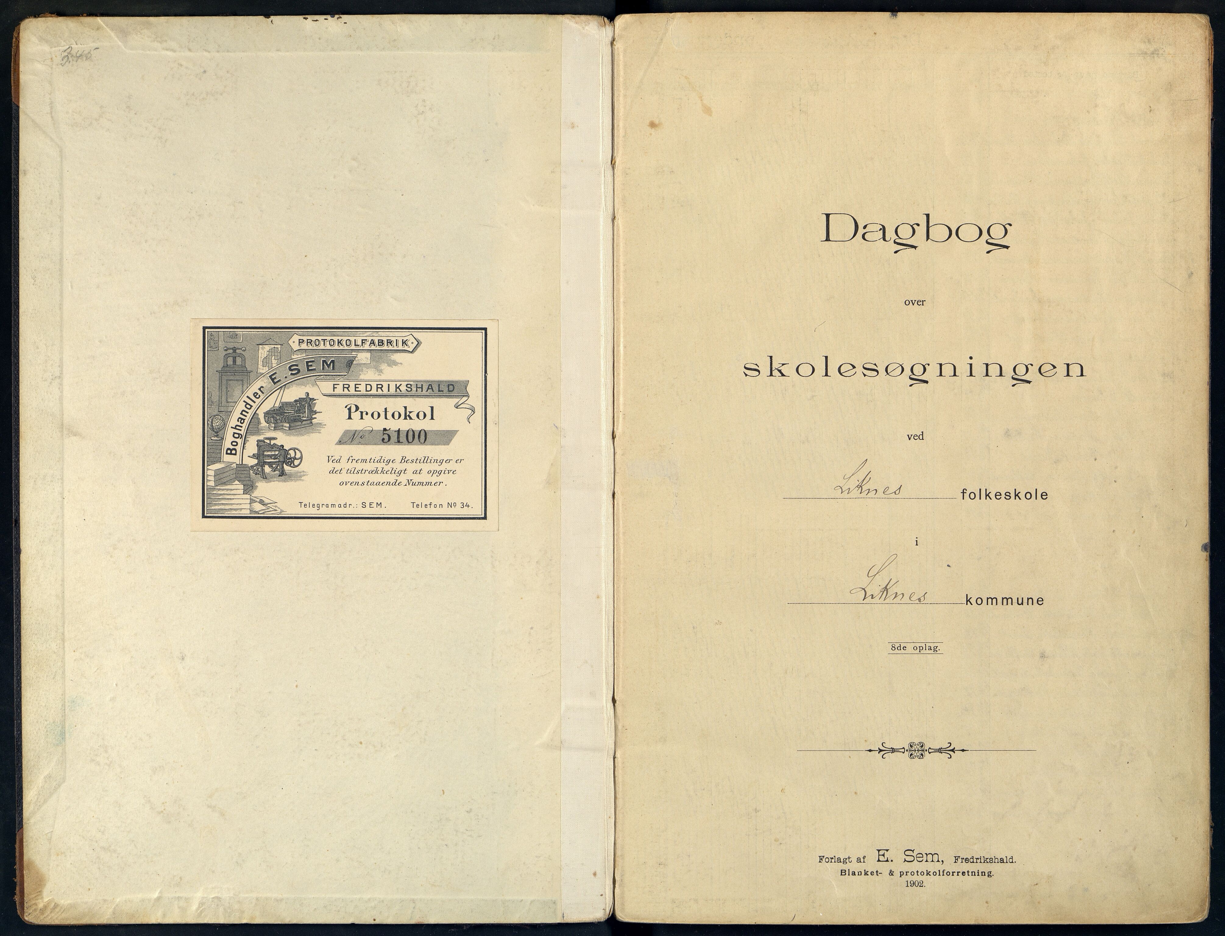 Kvinesdal kommune - Liknes Skole, ARKSOR/1037KG557/I/L0004: Dagbok, 1905-1923