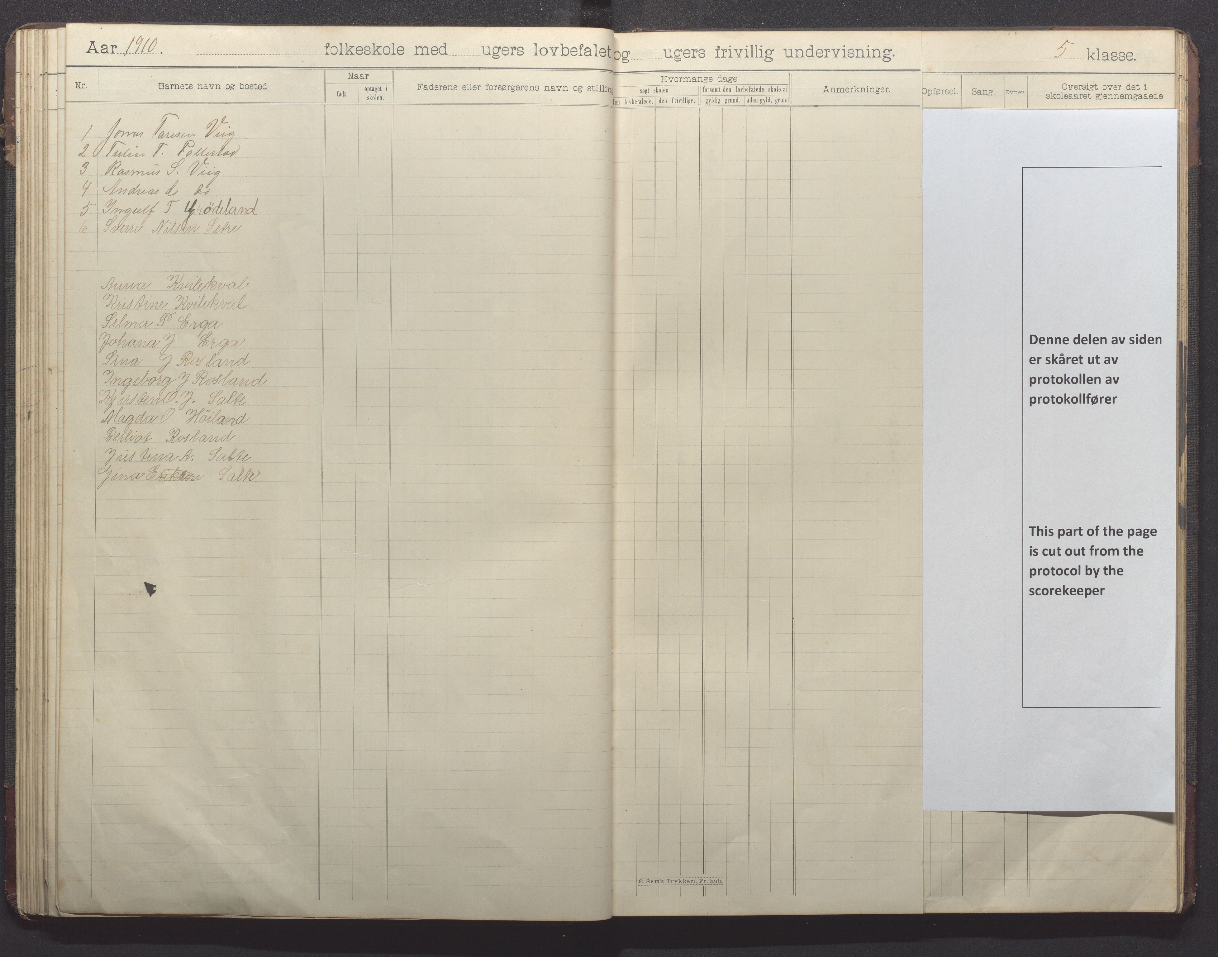 Klepp kommune - Pollestad skule, IKAR/K-100295/H/L0002: Skoleprotokoll, 1901-1916, p. 51