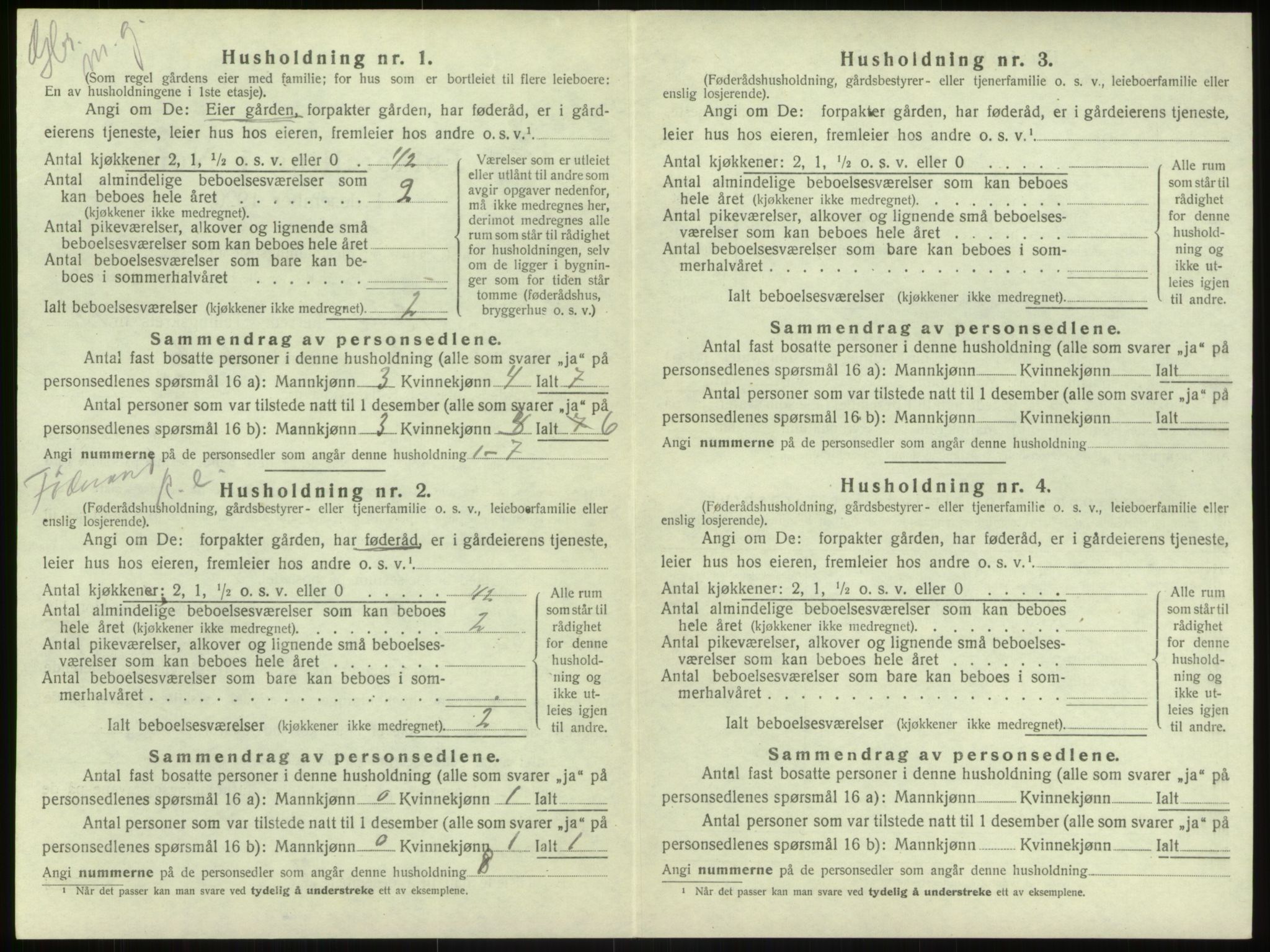 SAB, 1920 census for Haus, 1920, p. 1130