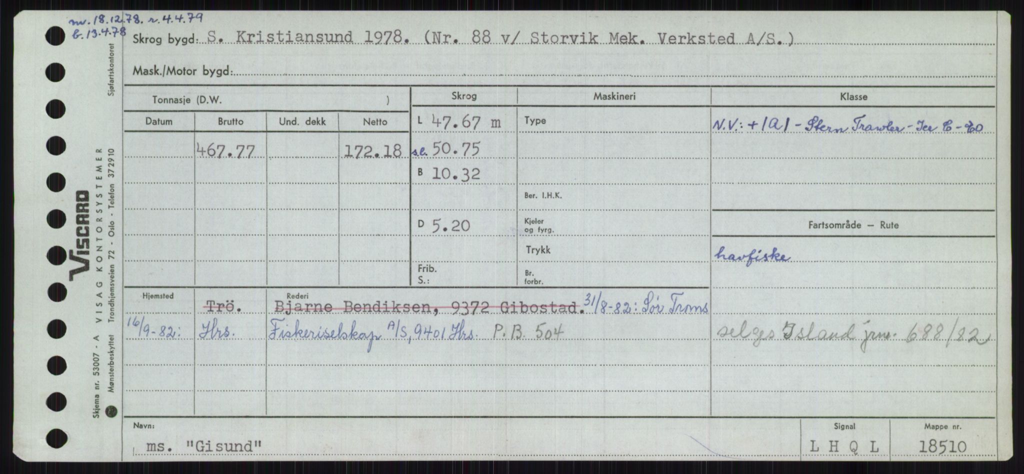 Sjøfartsdirektoratet med forløpere, Skipsmålingen, RA/S-1627/H/Ha/L0002/0002: Fartøy, Eik-Hill / Fartøy, G-Hill, p. 135