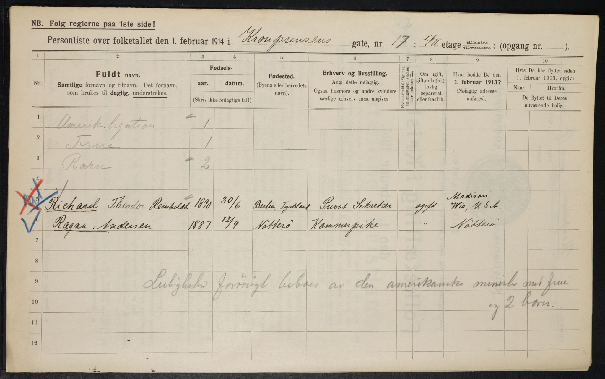 OBA, Municipal Census 1914 for Kristiania, 1914, p. 54619