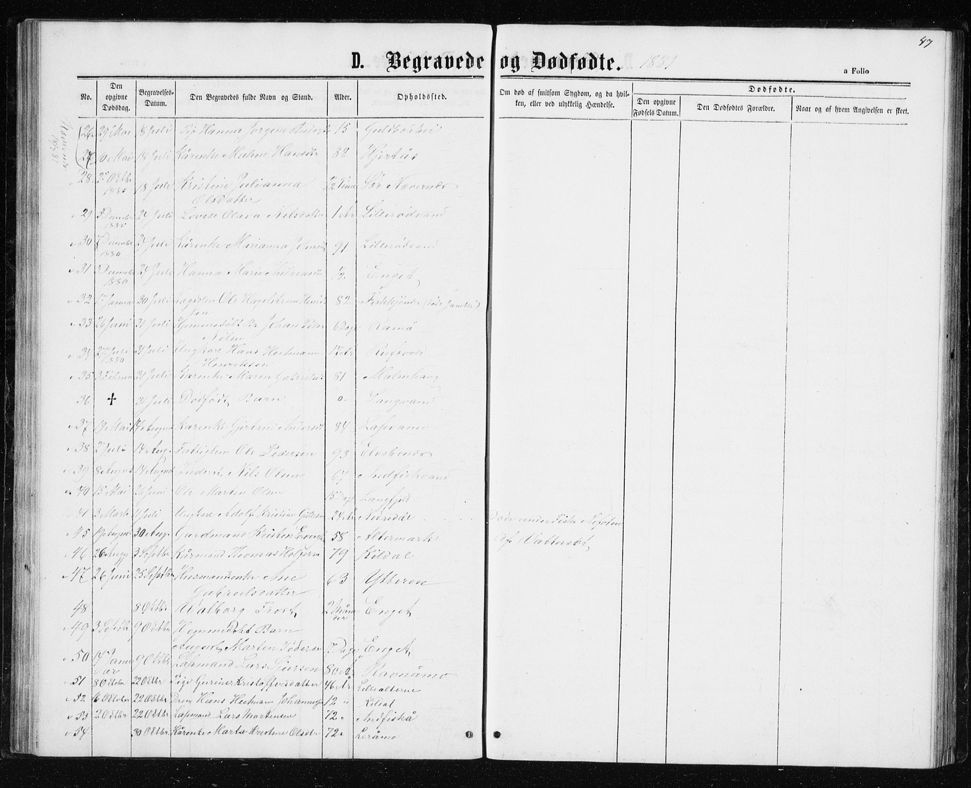 Ministerialprotokoller, klokkerbøker og fødselsregistre - Nordland, AV/SAT-A-1459/827/L0418: Parish register (copy) no. 827C07, 1863-1886, p. 47