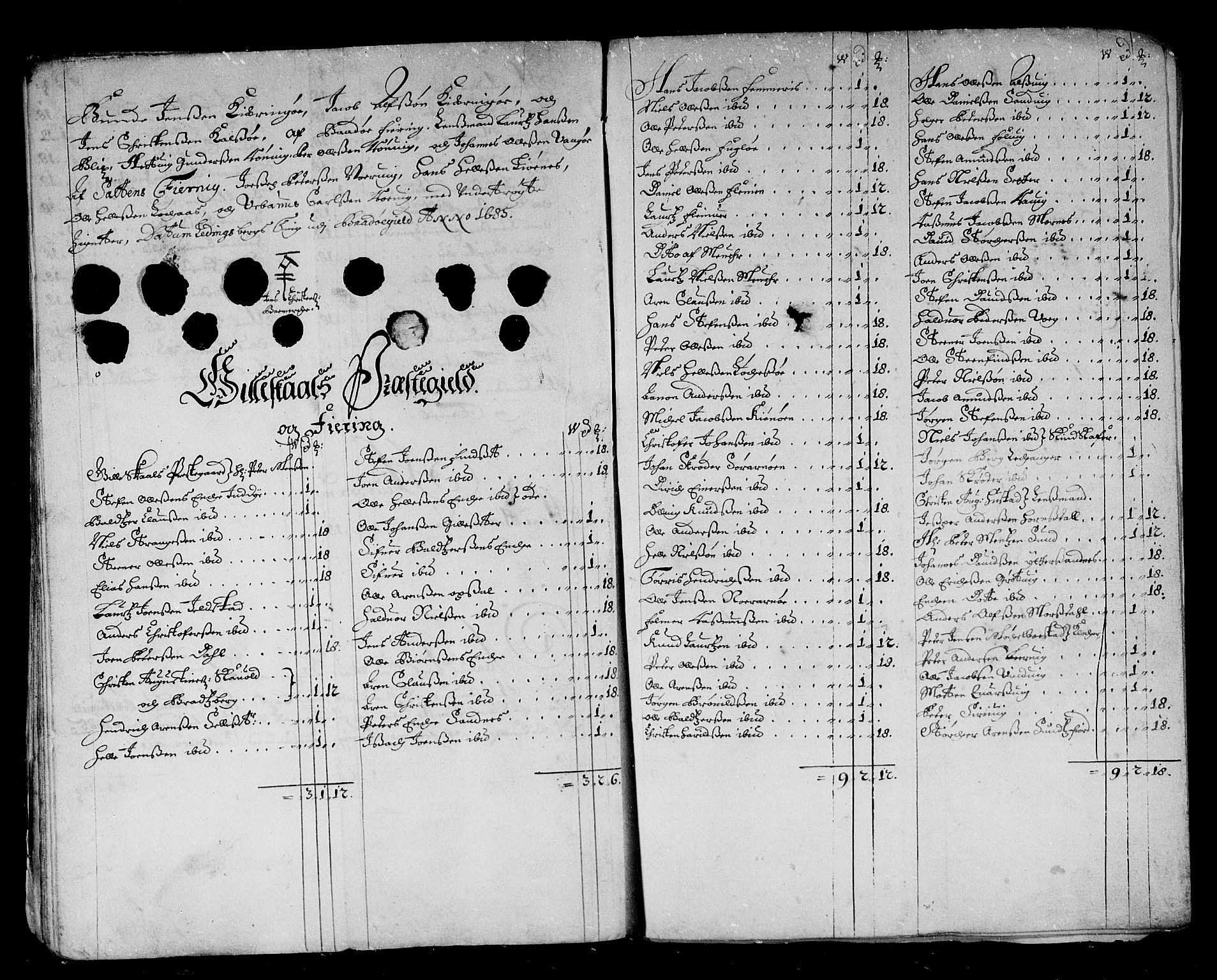 Rentekammeret inntil 1814, Reviderte regnskaper, Stiftamtstueregnskaper, Trondheim stiftamt og Nordland amt, AV/RA-EA-6044/R/Rg/L0082: Trondheim stiftamt og Nordland amt, 1685