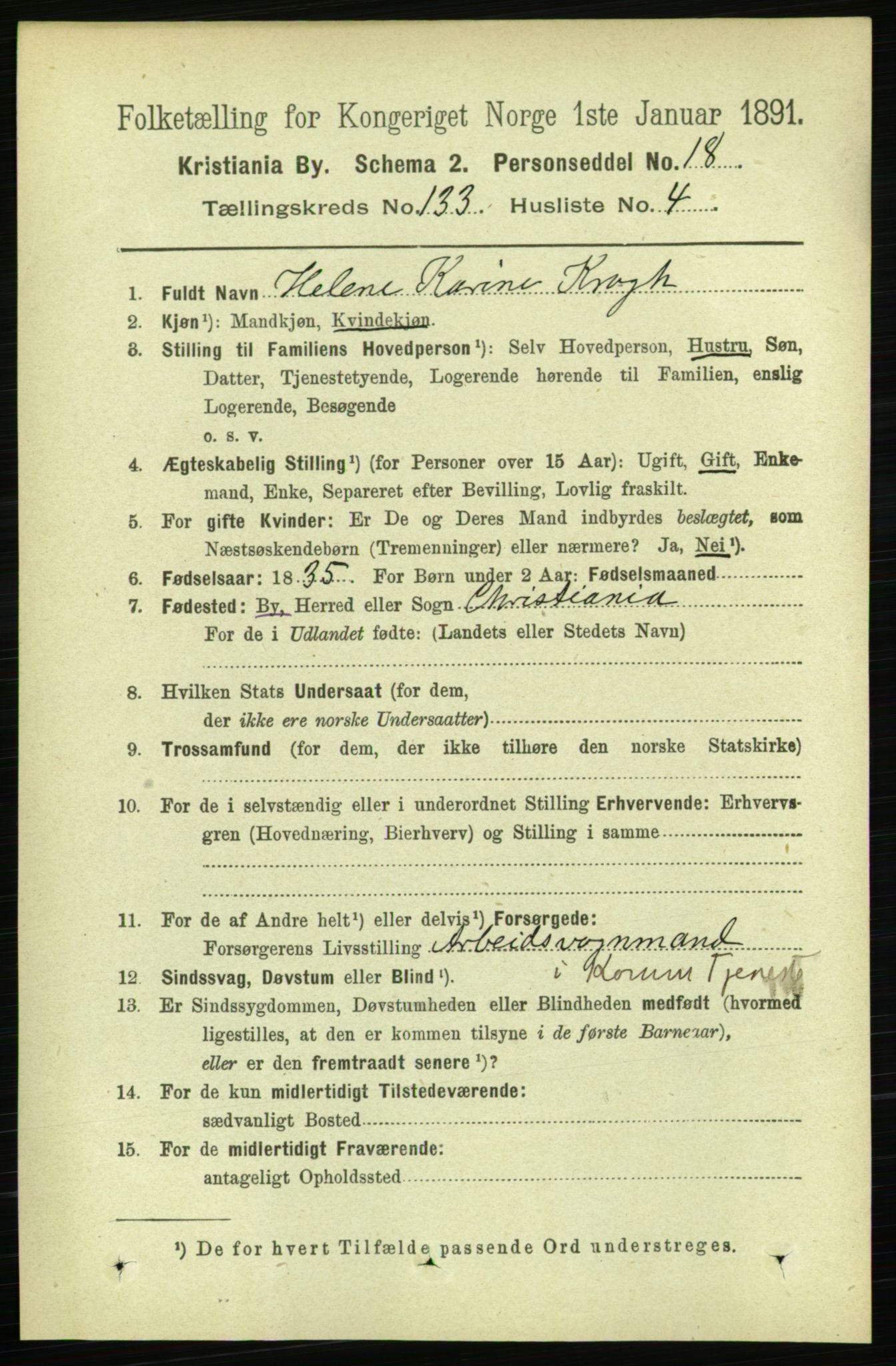 RA, 1891 census for 0301 Kristiania, 1891, p. 72612