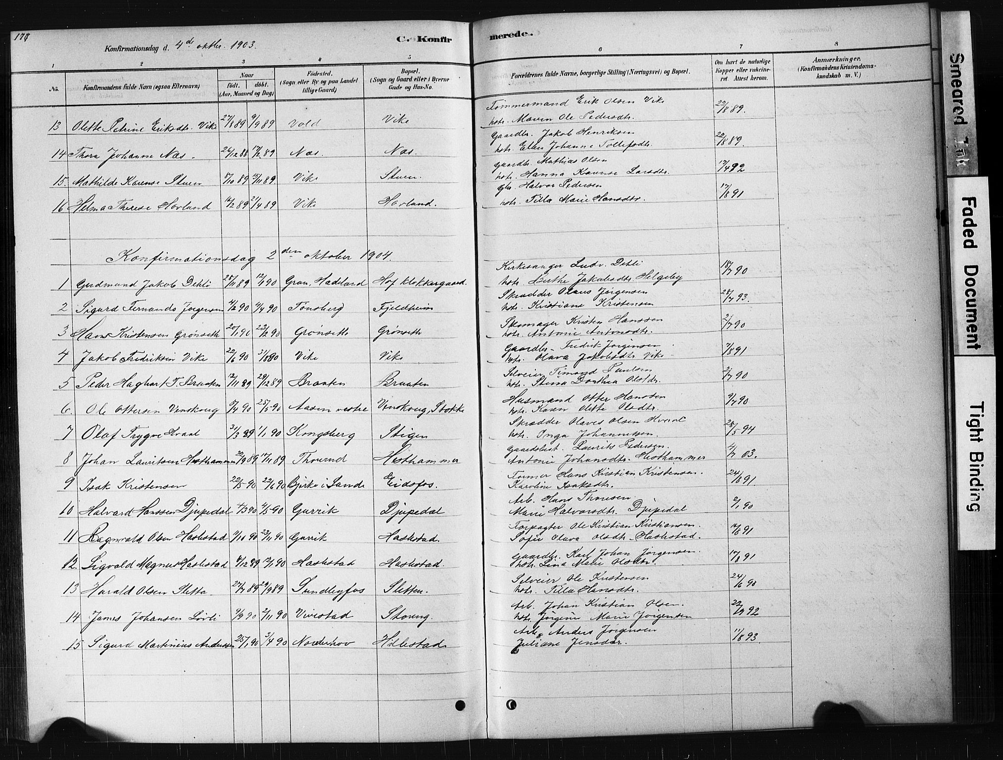 Hof kirkebøker, AV/SAKO-A-64/G/Ga/L0004: Parish register (copy) no. I 4, 1878-1930, p. 177