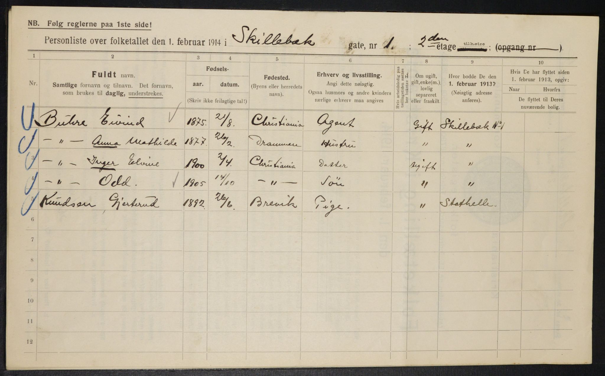 OBA, Municipal Census 1914 for Kristiania, 1914, p. 95324