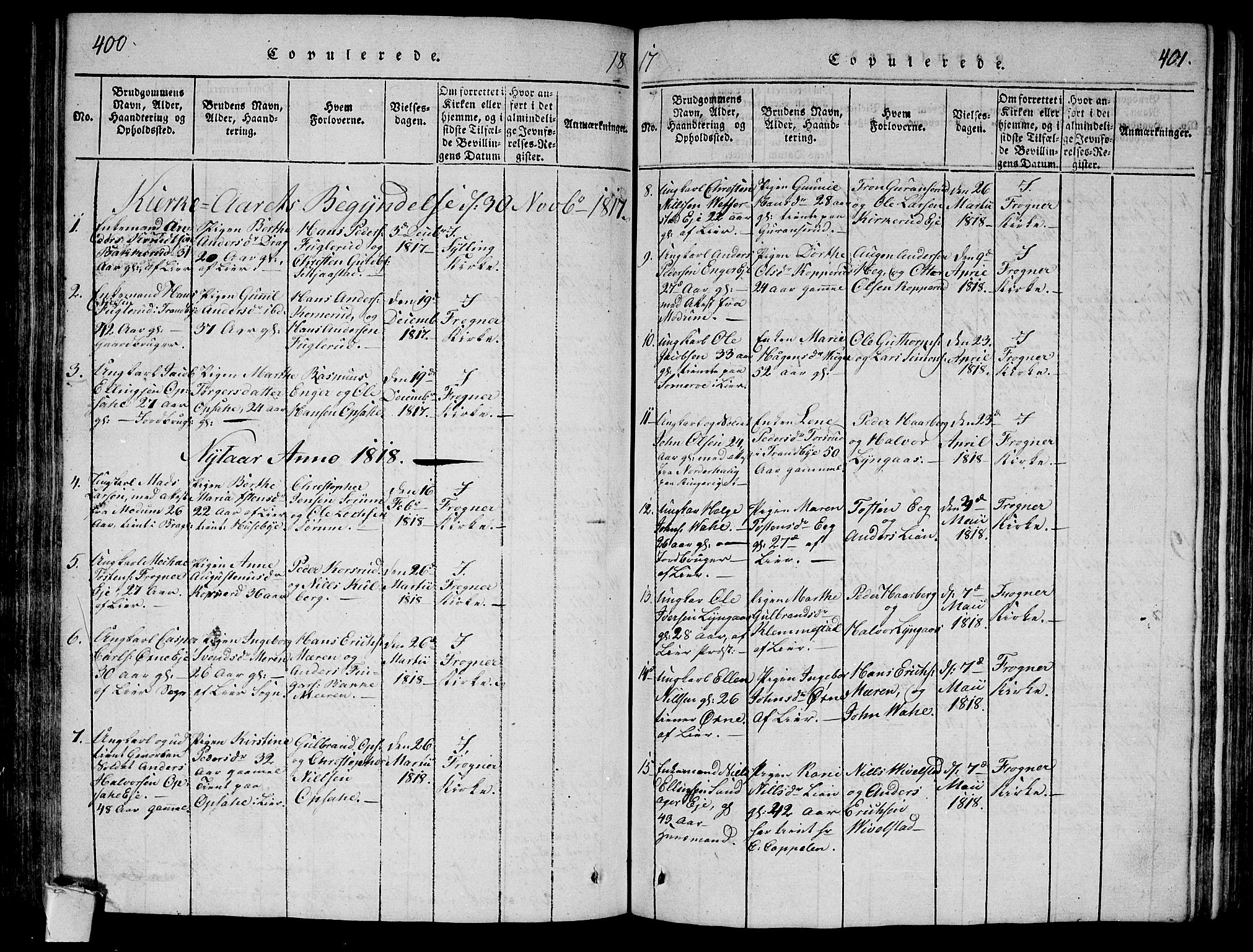 Lier kirkebøker, SAKO/A-230/F/Fa/L0008: Parish register (official) no. I 8, 1813-1825, p. 400-401
