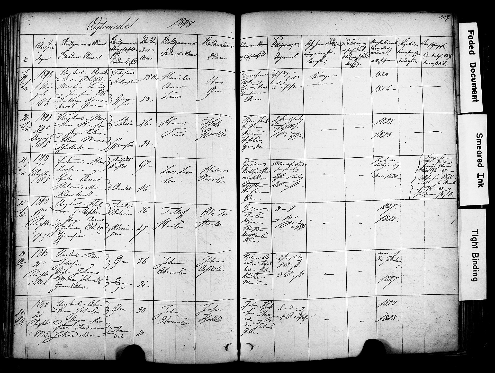 Solum kirkebøker, AV/SAKO-A-306/F/Fa/L0006: Parish register (official) no. I 6, 1844-1855, p. 308