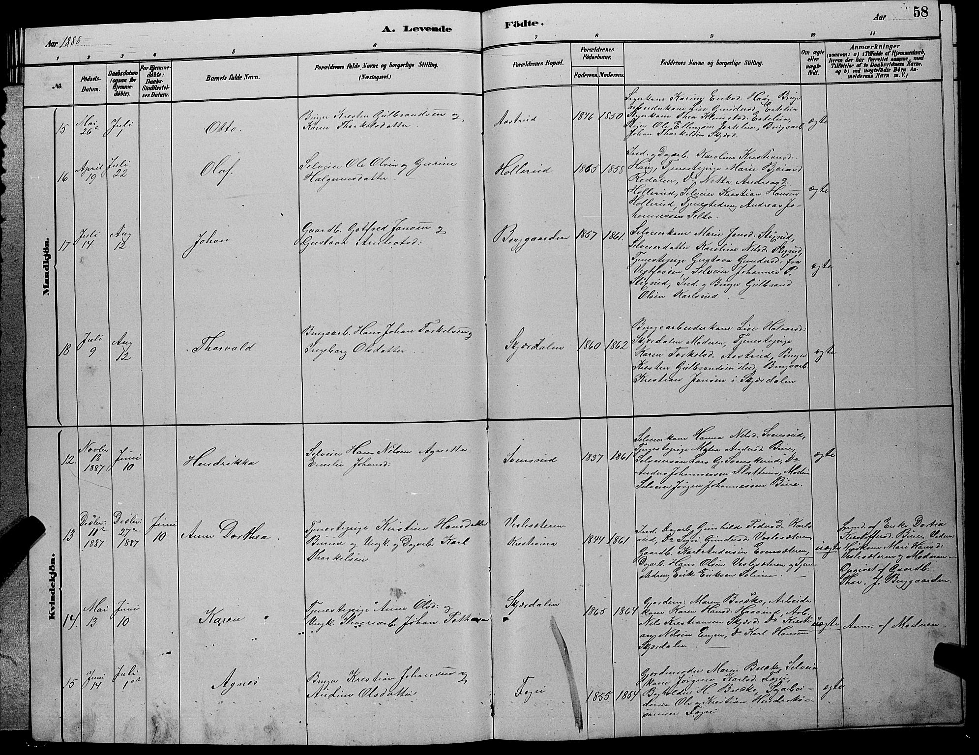 Hole kirkebøker, AV/SAKO-A-228/G/Gb/L0002: Parish register (copy) no. II 2, 1878-1889, p. 58