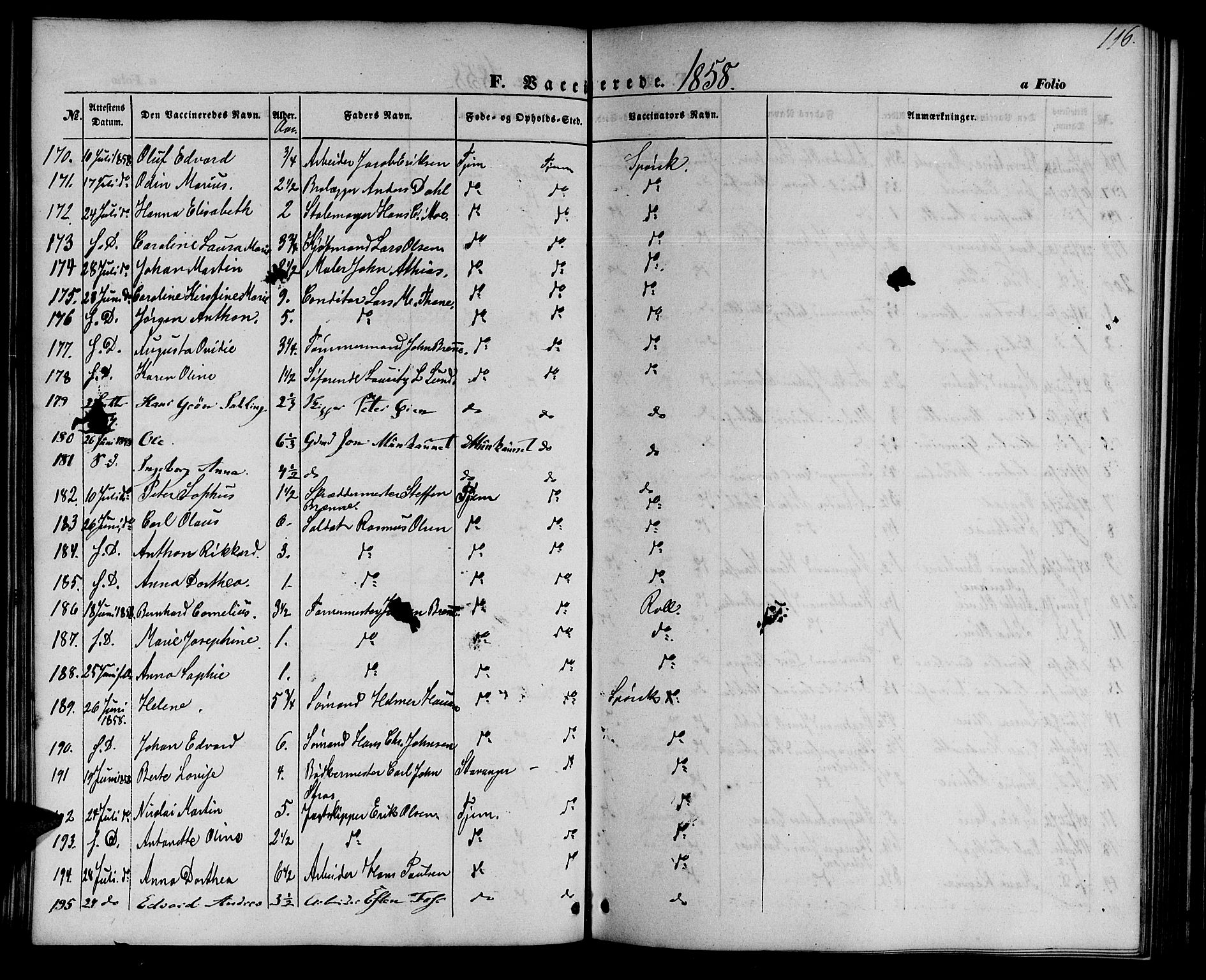 Ministerialprotokoller, klokkerbøker og fødselsregistre - Sør-Trøndelag, AV/SAT-A-1456/602/L0113: Parish register (official) no. 602A11, 1849-1861, p. 116