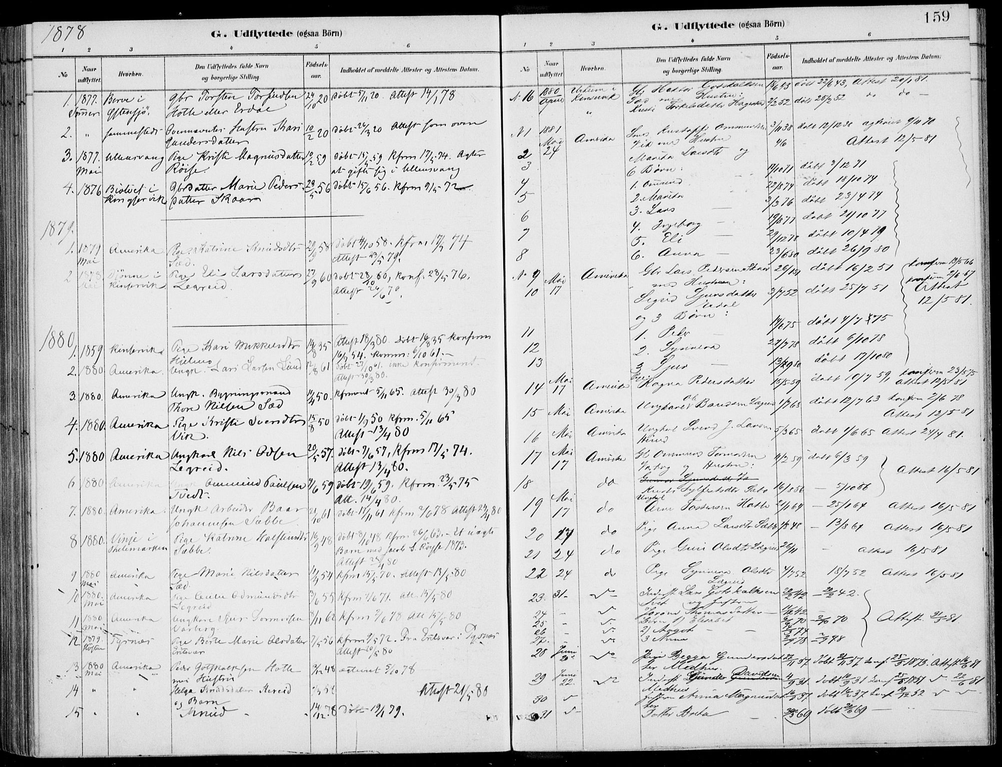 Ulvik sokneprestembete, SAB/A-78801/H/Haa: Parish register (official) no. D  1, 1878-1903, p. 159