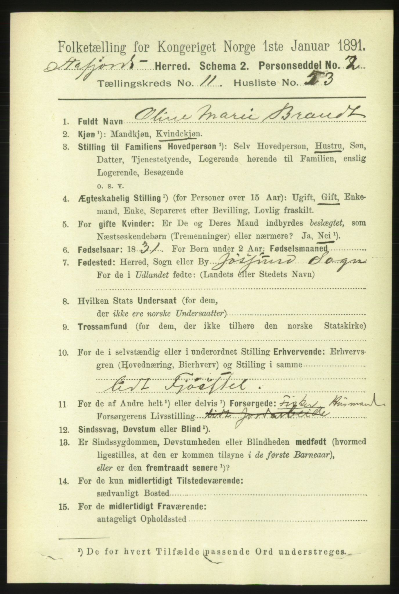 RA, 1891 census for 1630 Åfjord, 1891, p. 3678