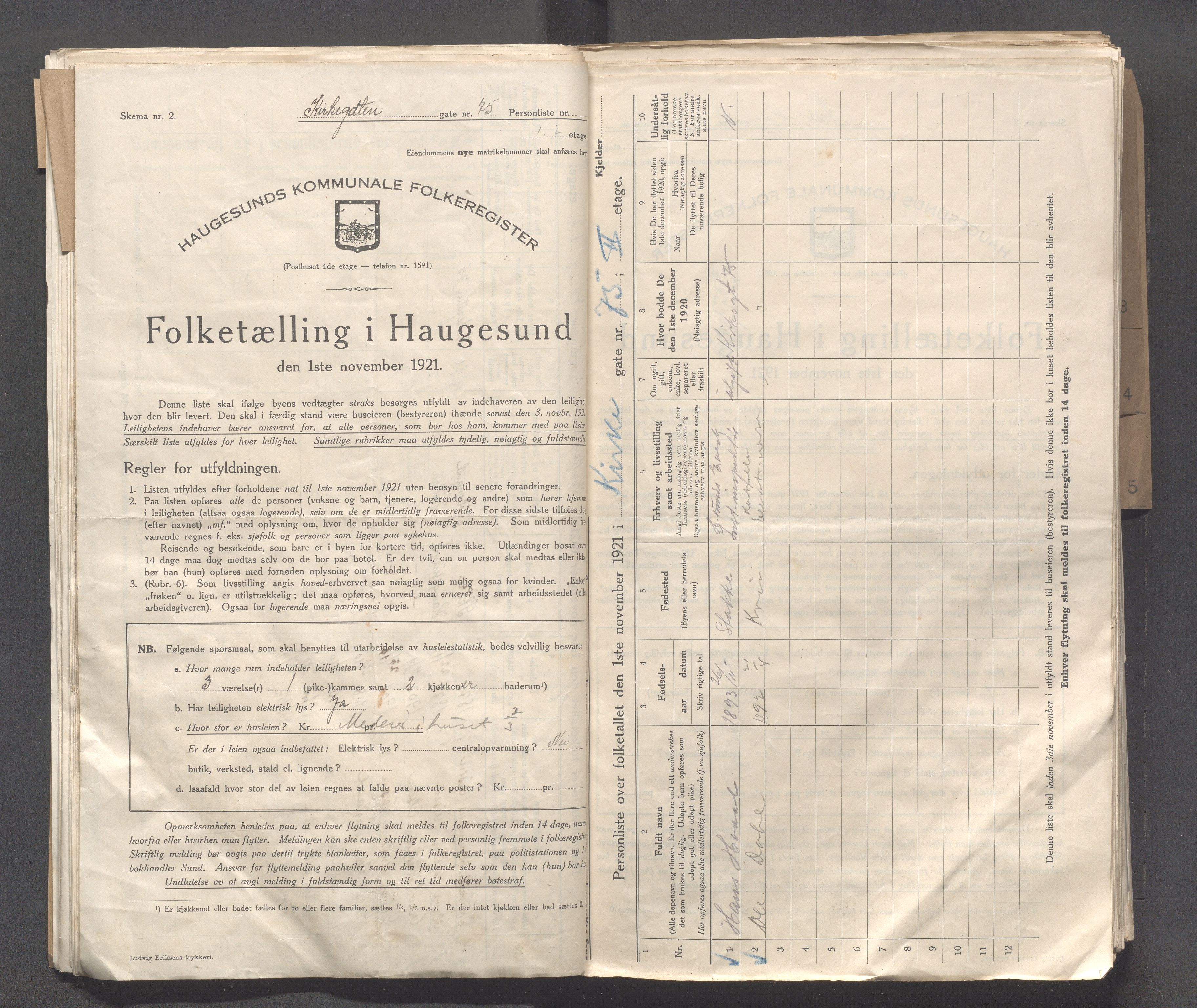 IKAR, Local census 1.11.1921 for Haugesund, 1921, p. 2659