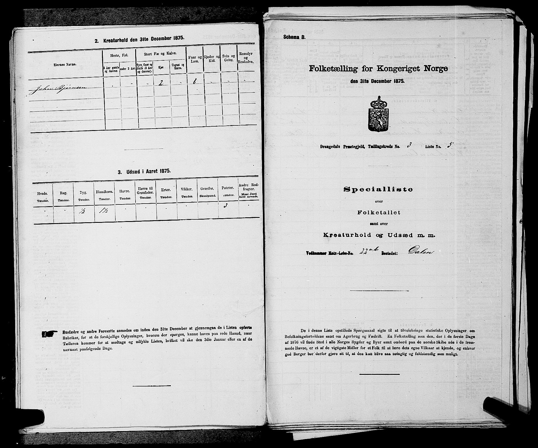 SAKO, 1875 census for 0817P Drangedal, 1875, p. 337