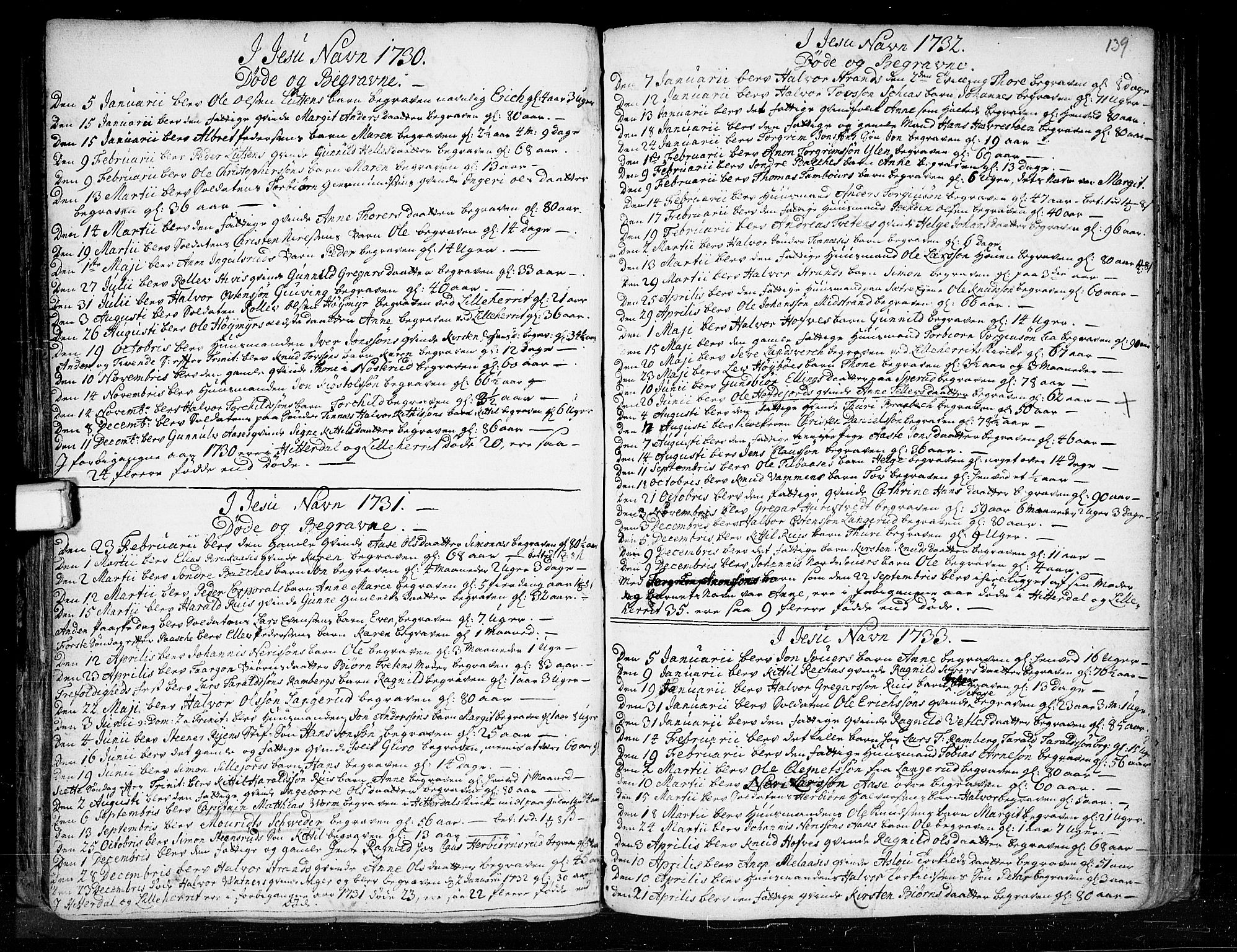 Heddal kirkebøker, SAKO/A-268/F/Fa/L0003: Parish register (official) no. I 3, 1723-1783, p. 139