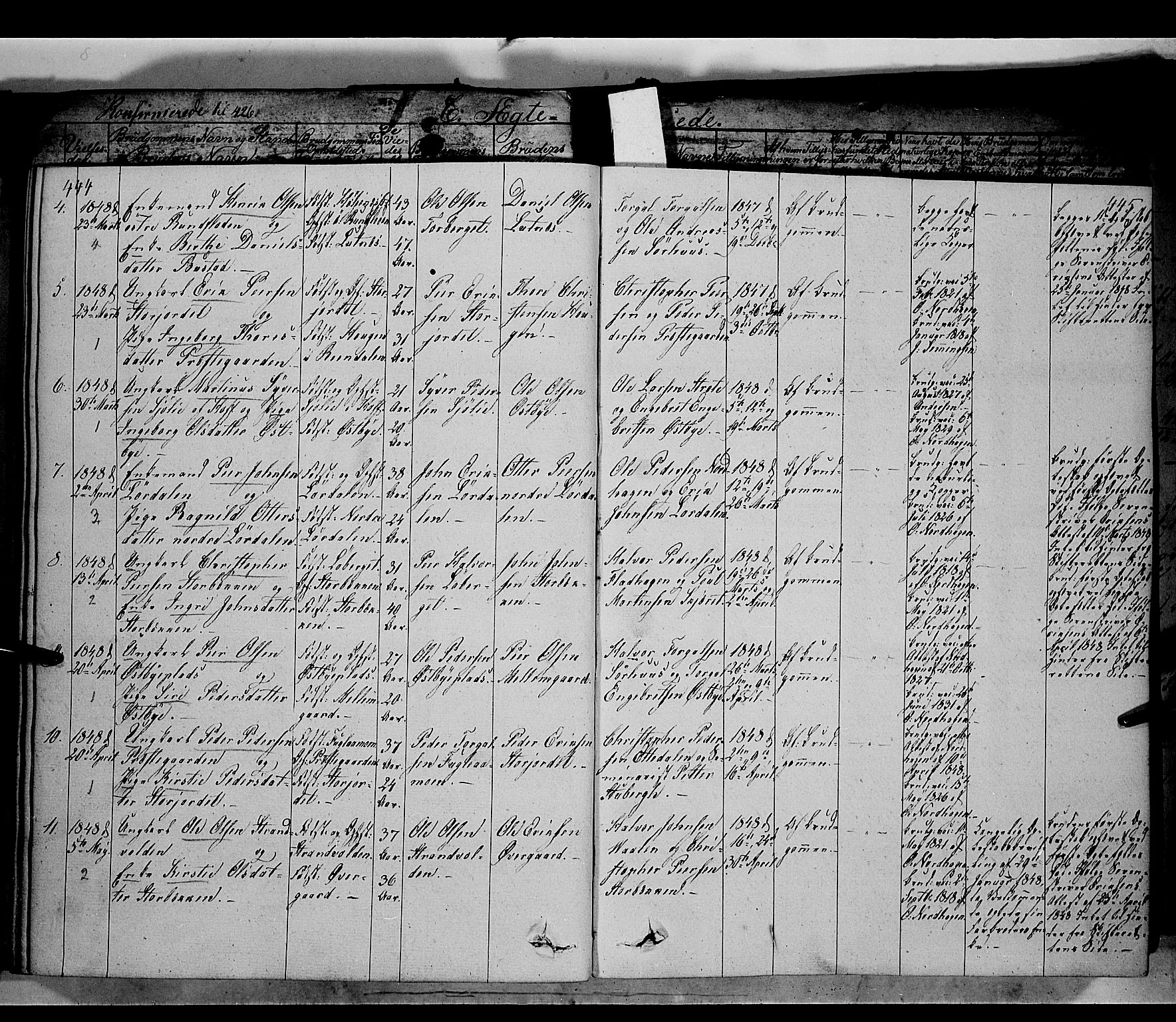 Trysil prestekontor, AV/SAH-PREST-046/H/Ha/Haa/L0004: Parish register (official) no. 4 /1, 1842-1850, p. 444-445