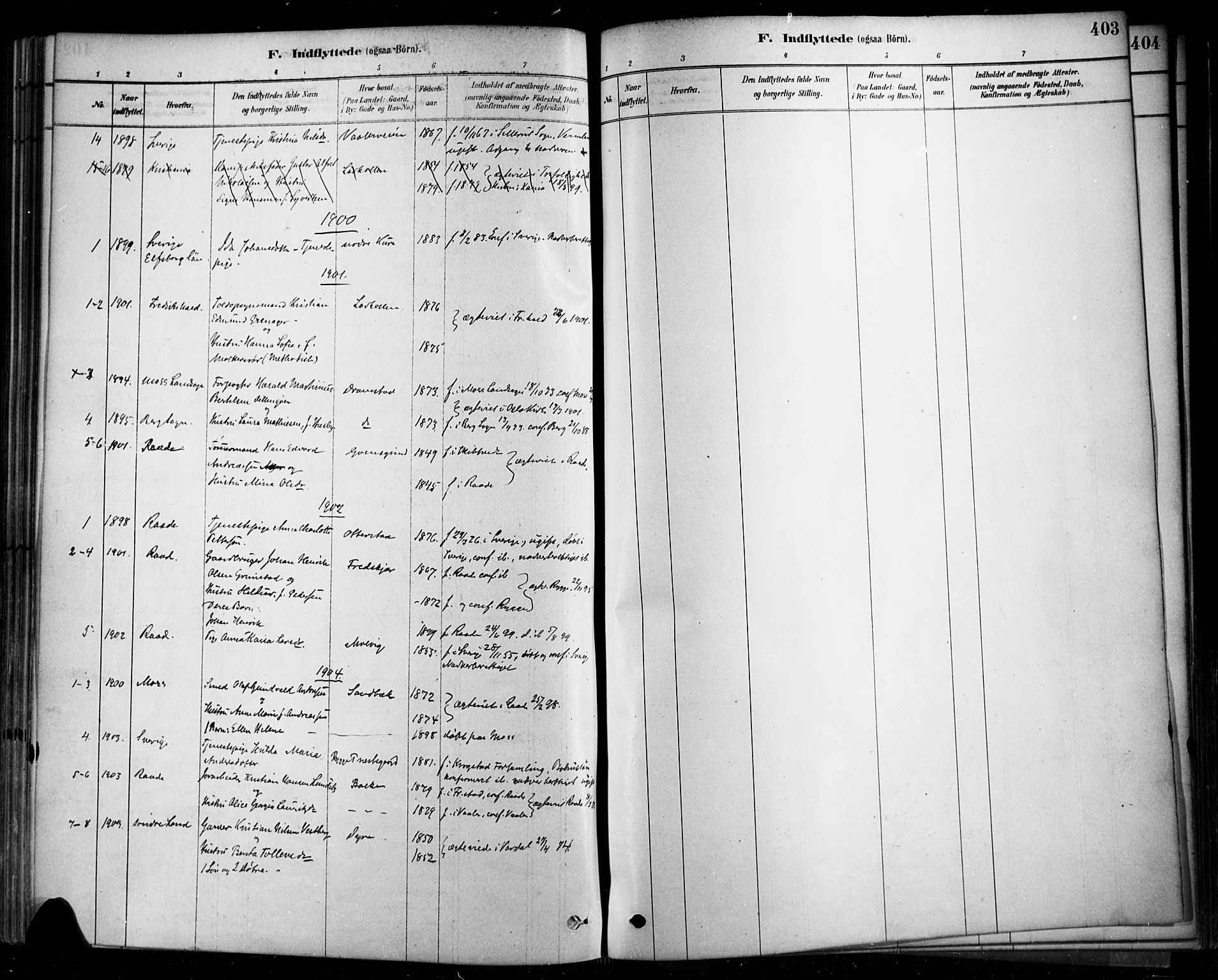 Rygge prestekontor Kirkebøker, SAO/A-10084b/F/Fa/L0007: Parish register (official) no. 7, 1878-1904, p. 403