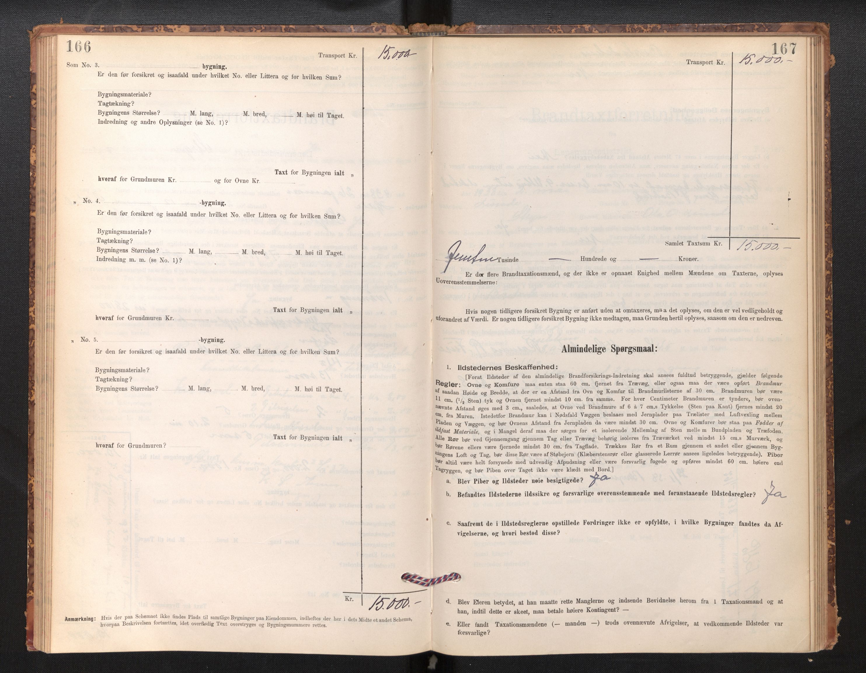 Lensmannen i Stryn og Innvik, SAB/A-30201/0012/L0002: Branntakstprotokoll, skjematakst, 1894-1942, p. 166-167