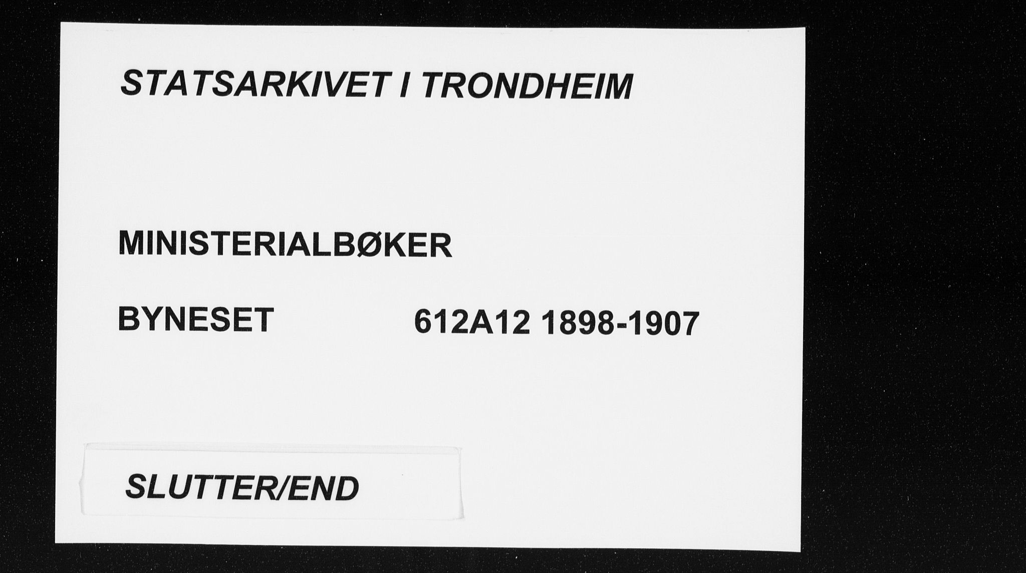 Ministerialprotokoller, klokkerbøker og fødselsregistre - Sør-Trøndelag, SAT/A-1456/612/L0380: Parish register (official) no. 612A12, 1898-1907