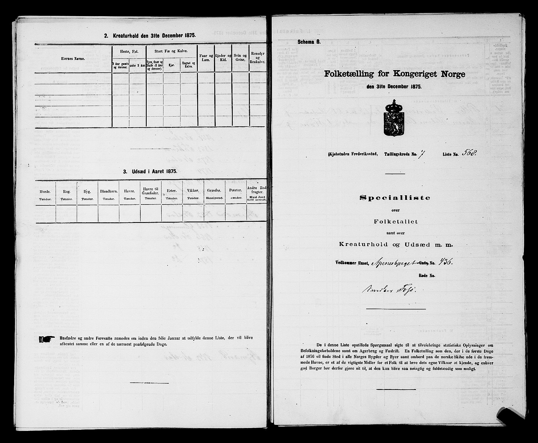 RA, 1875 census for 0103B Fredrikstad/Fredrikstad, 1875, p. 1299