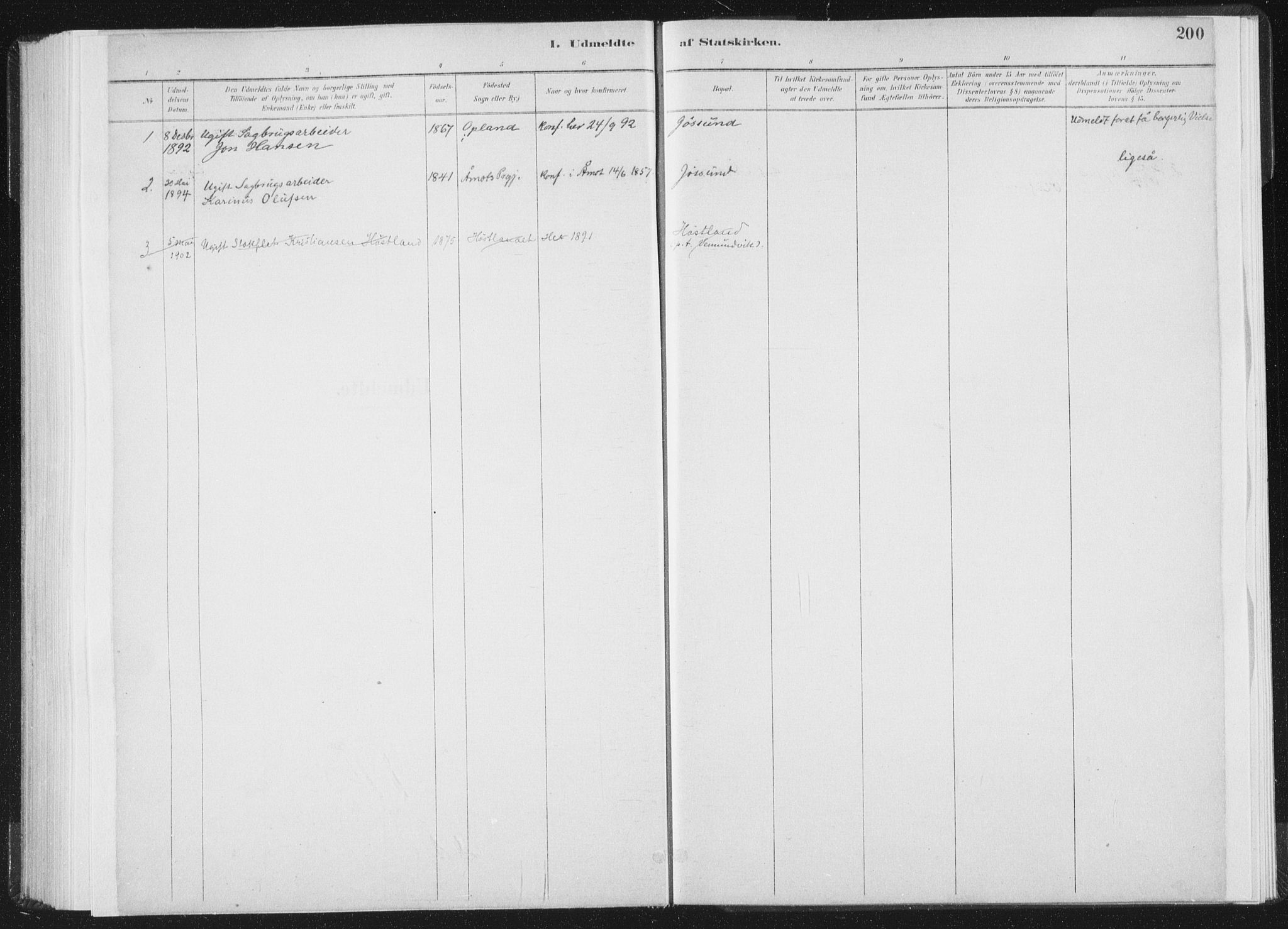 Ministerialprotokoller, klokkerbøker og fødselsregistre - Nord-Trøndelag, SAT/A-1458/771/L0597: Parish register (official) no. 771A04, 1885-1910, p. 200
