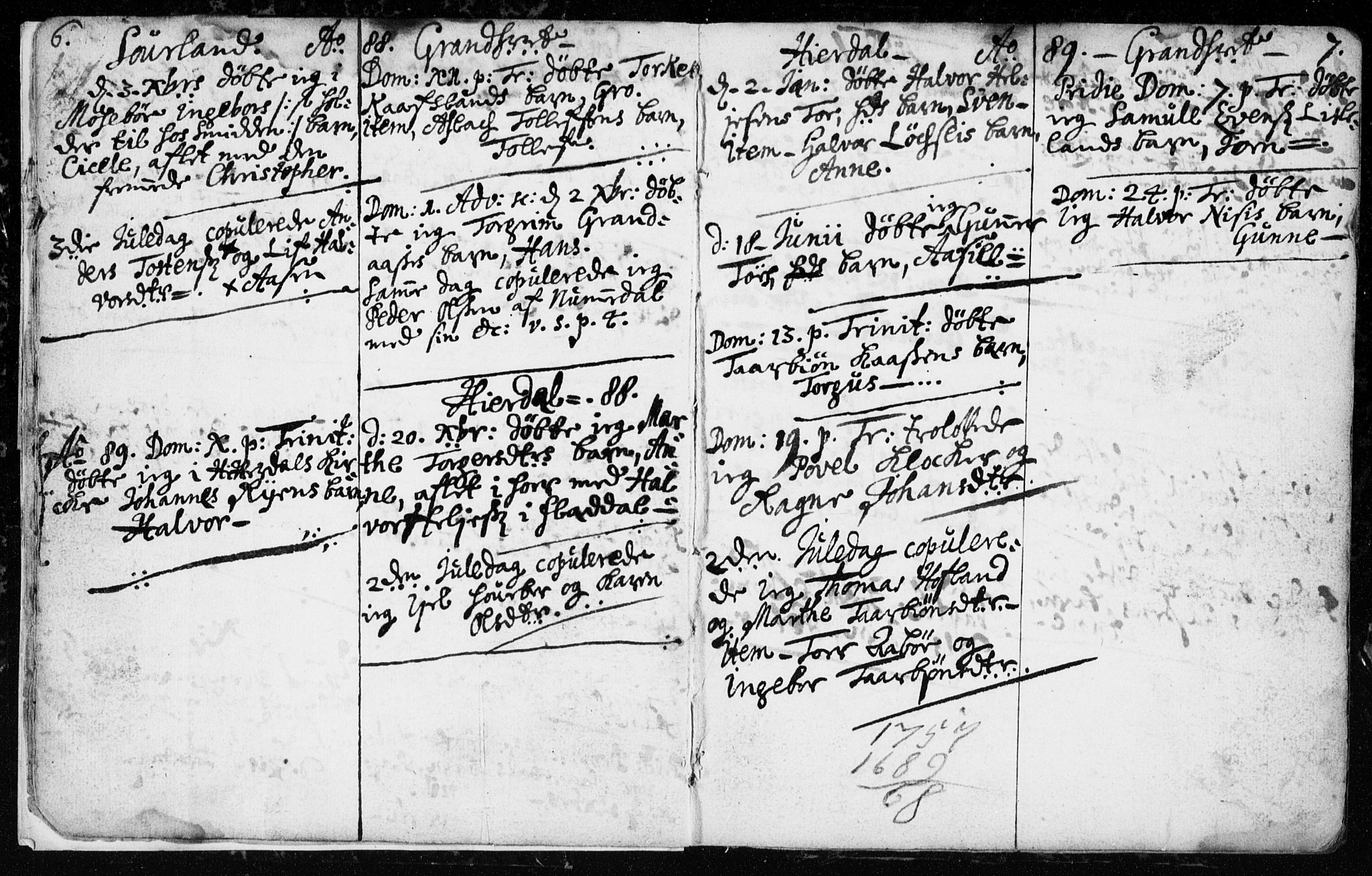 Hjartdal kirkebøker, SAKO/A-270/F/Fa/L0001: Parish register (official) no. I 1, 1685-1714, p. 6-7
