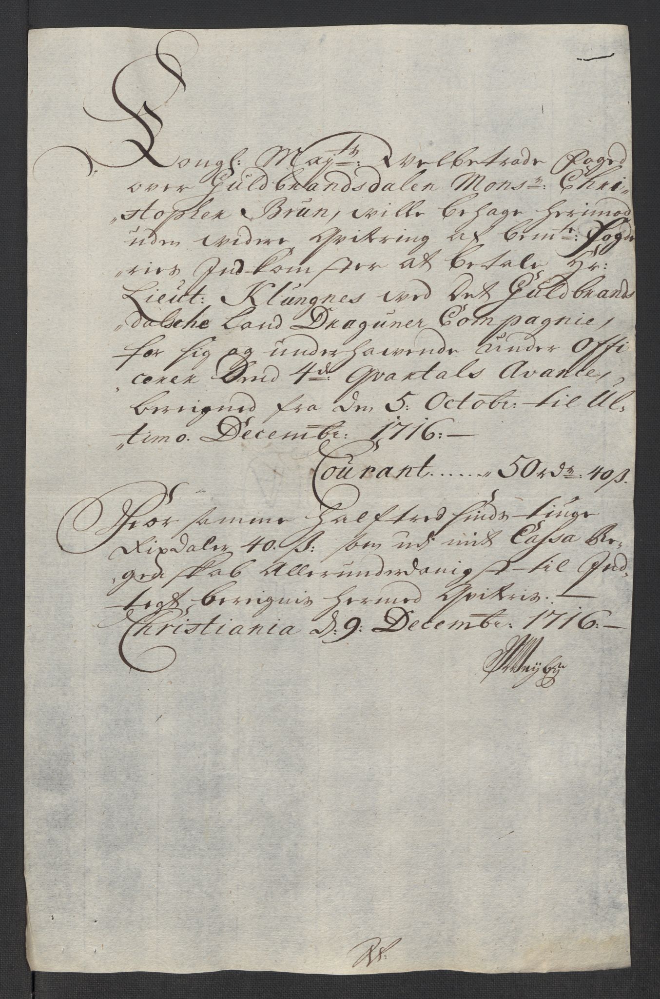 Rentekammeret inntil 1814, Reviderte regnskaper, Fogderegnskap, AV/RA-EA-4092/R17/L1186: Fogderegnskap Gudbrandsdal, 1716, p. 246